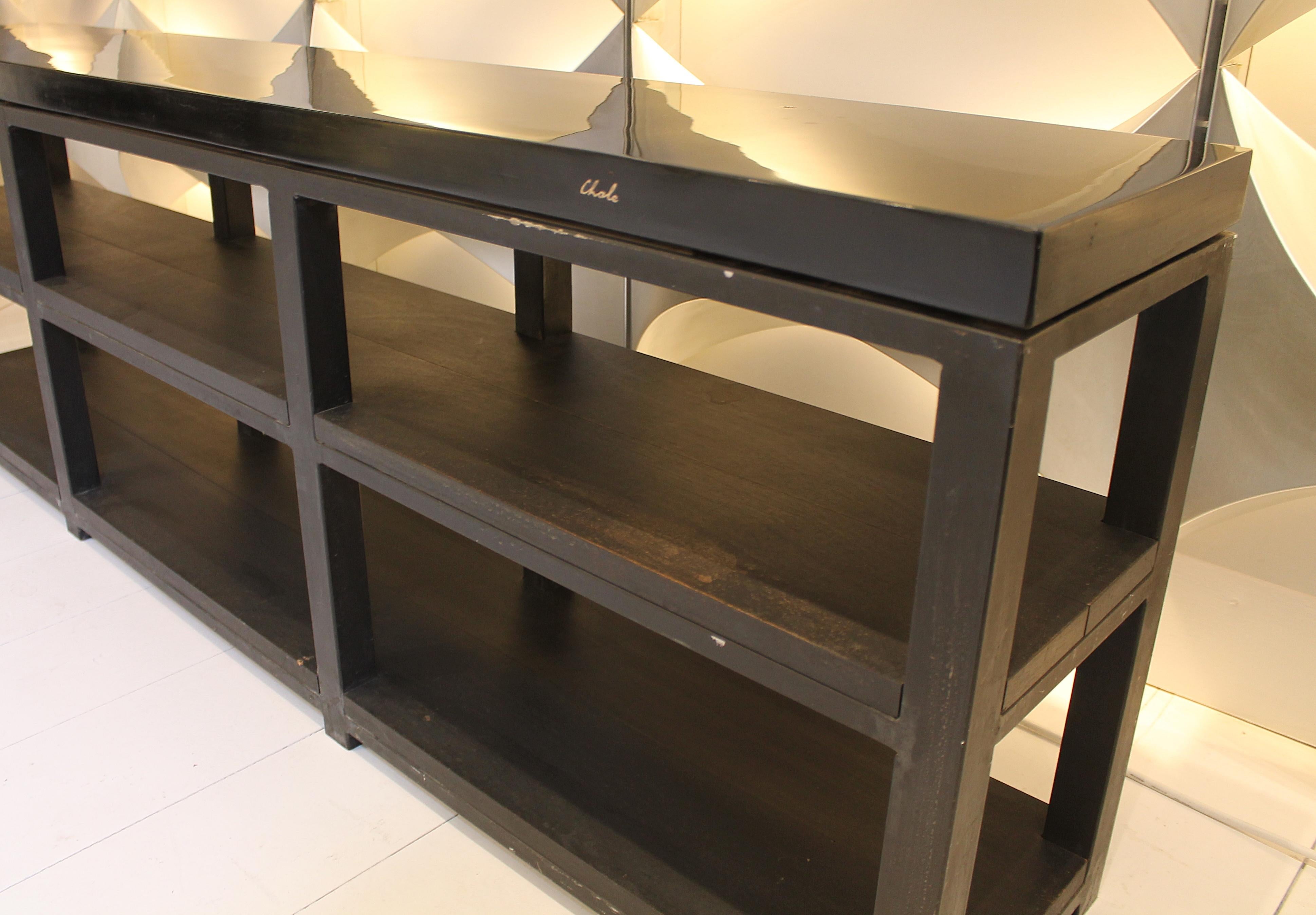 Black Lacquered Resin Console by Ado Chale, circa 1970s 1