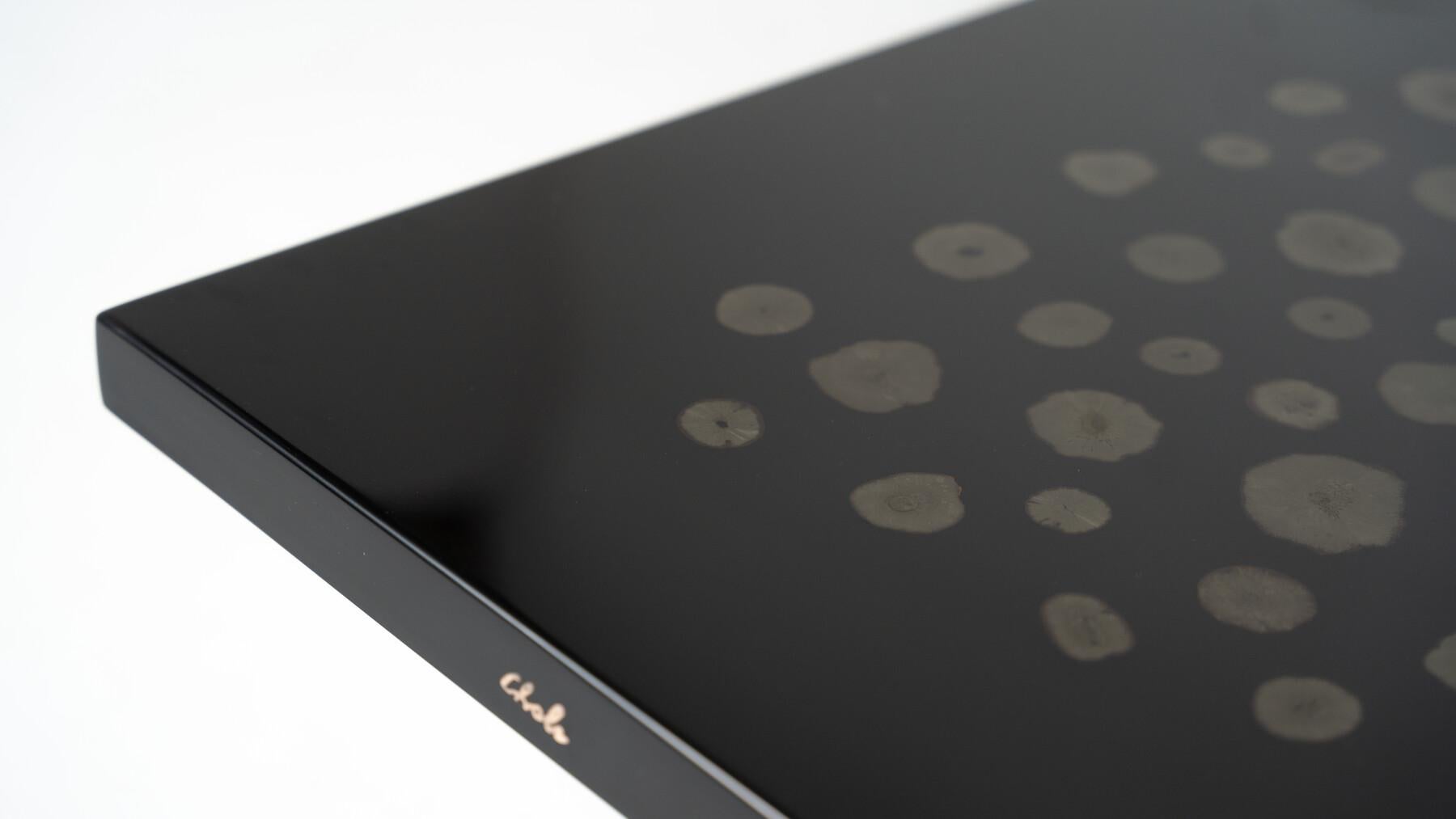 Black Lacquered Resin Table by Ado Chale, Belgium In Good Condition For Sale In Brussels, BE