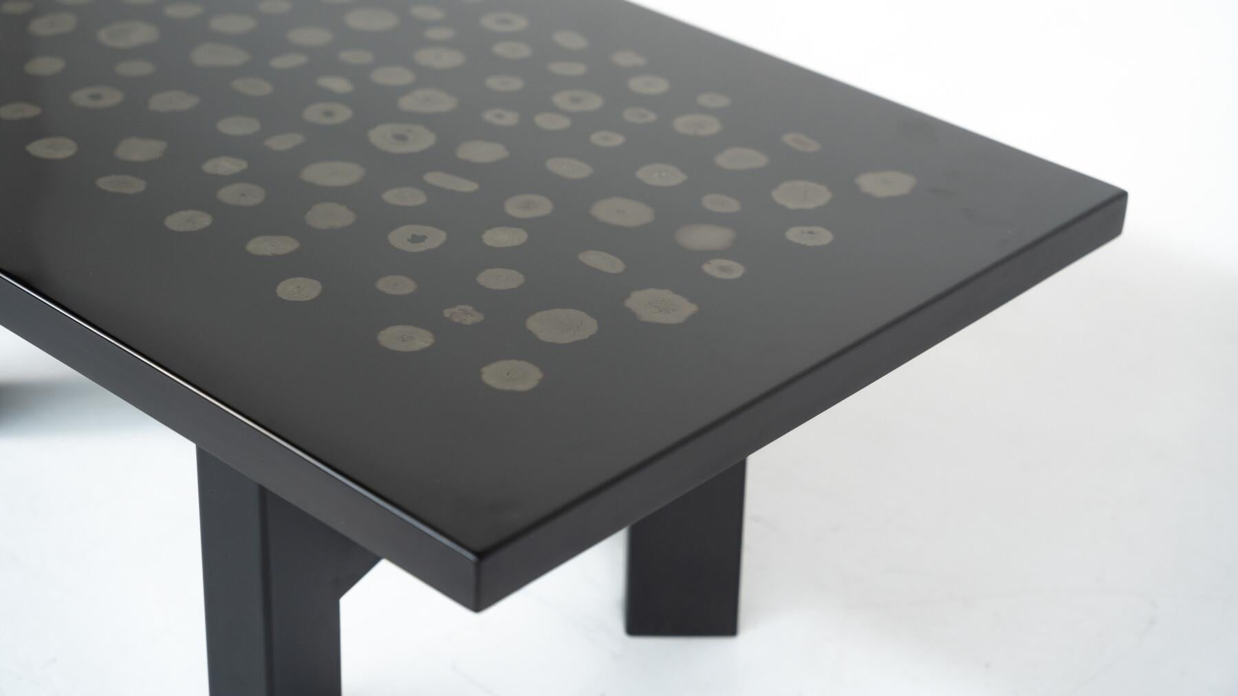 Black Lacquered Resin Table by Ado Chale, Belgium For Sale 2