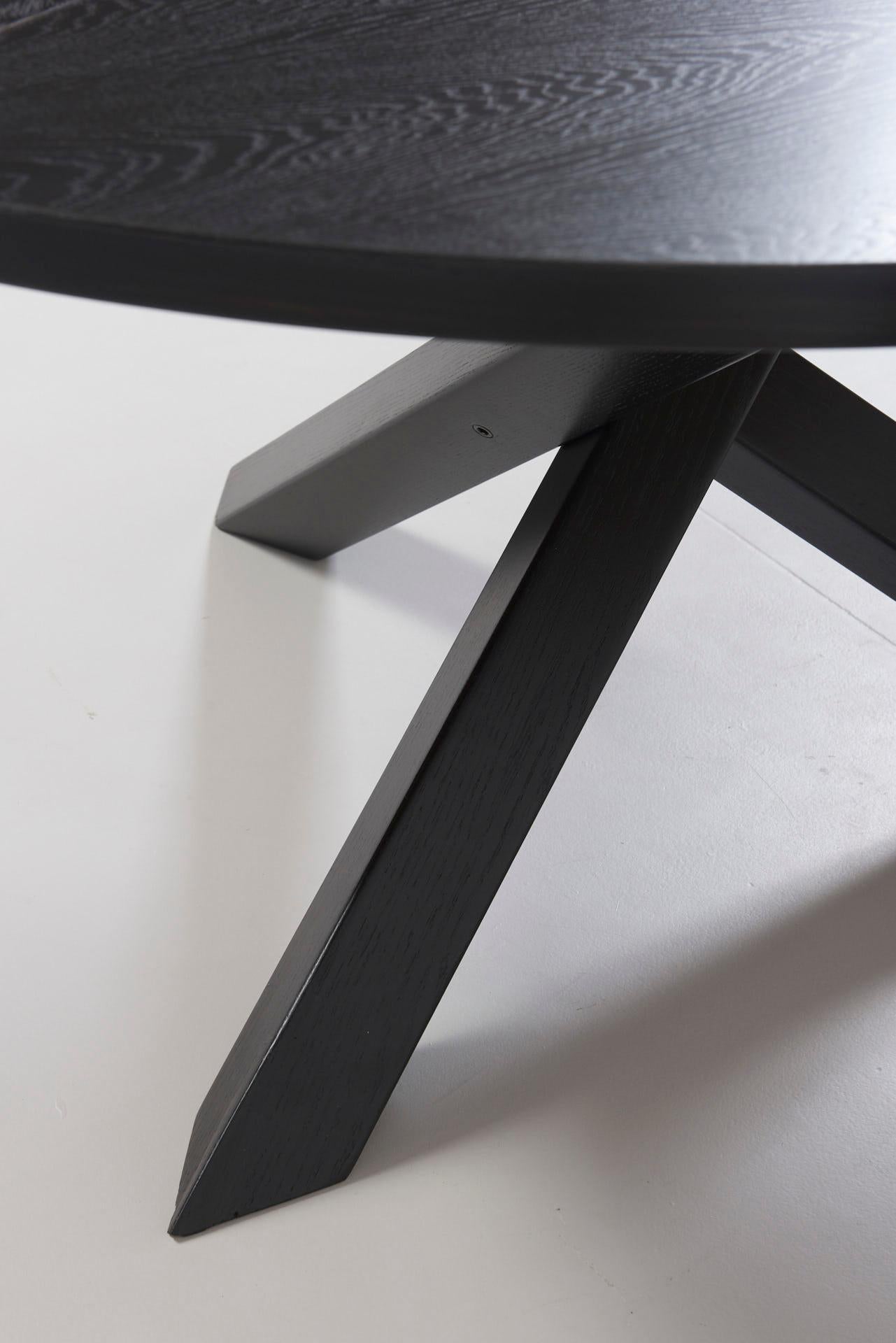 Black Lacquered Round Dining Table with Crossed Legs by Martin Visser, 1960s 1