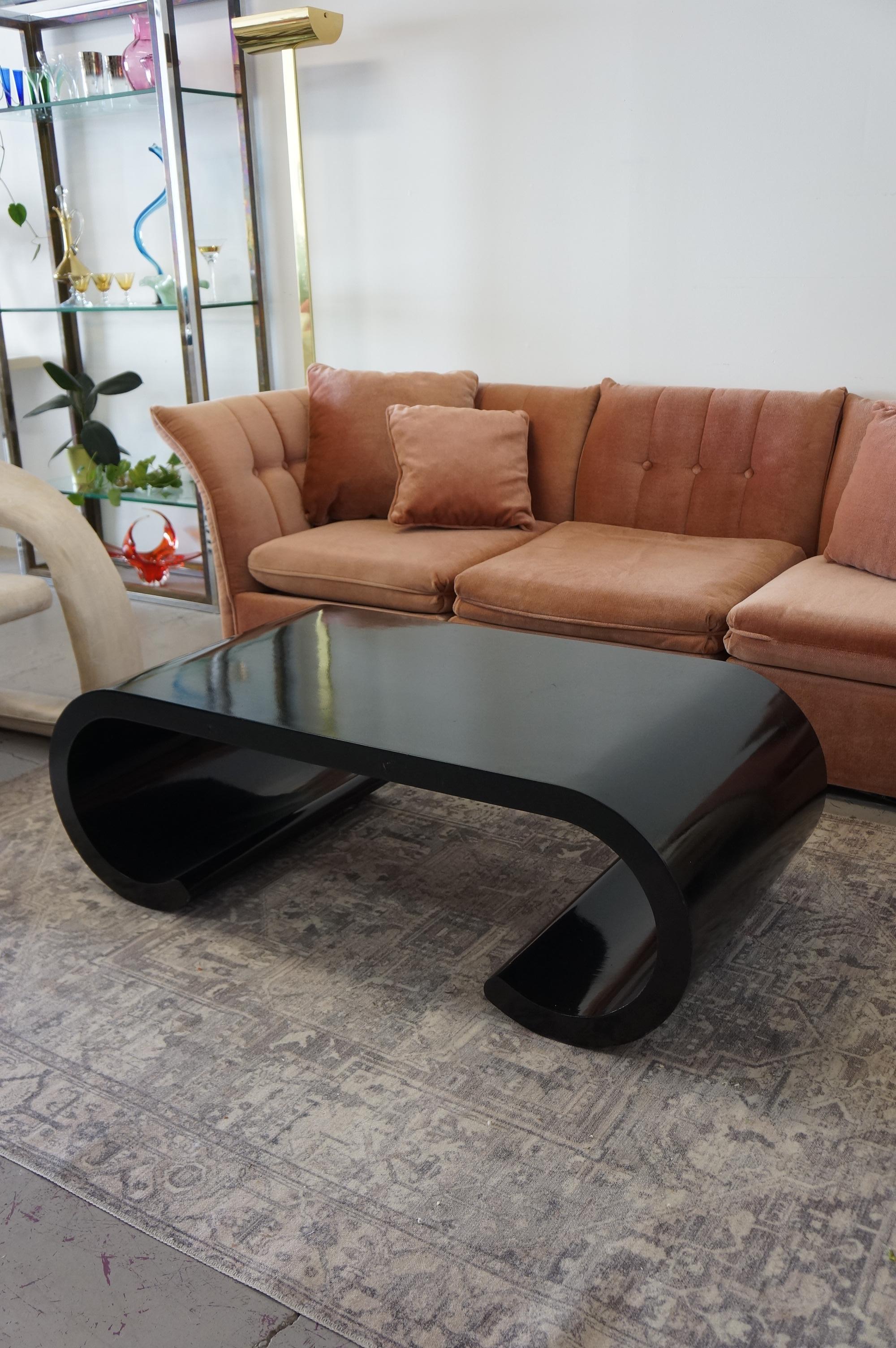 Other Black lacquered Scroll Coffee Table