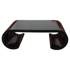 Black lacquered Scroll Coffee Table 
