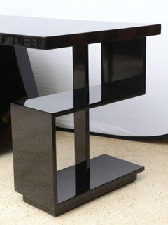 Black Lacquered Sculptural Desk by Paul Frankl