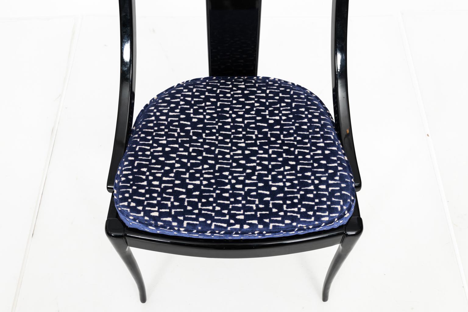 Mid-Century Modern Black Lacquered Side Chair by Paco Capdell Sillala
