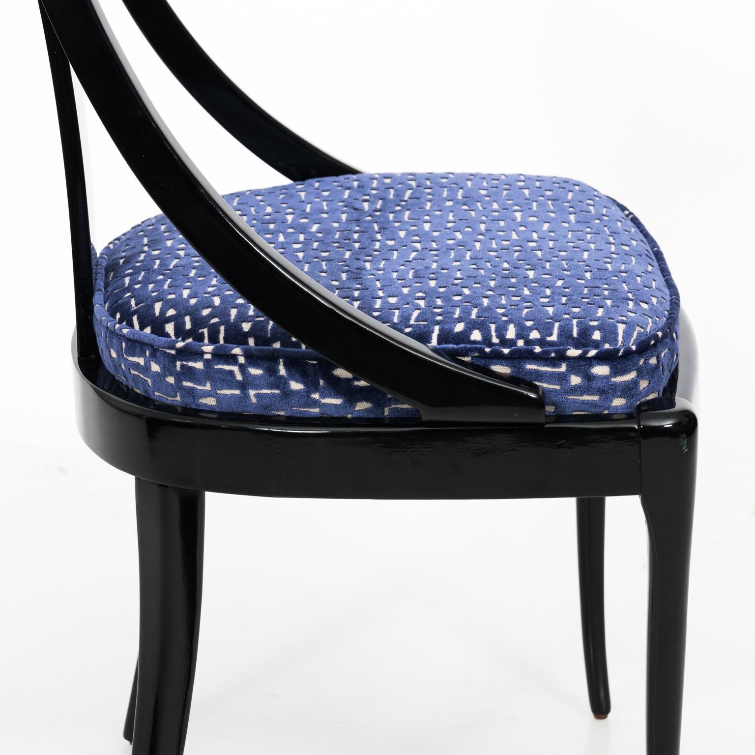 20th Century Black Lacquered Side Chair by Paco Capdell Sillala