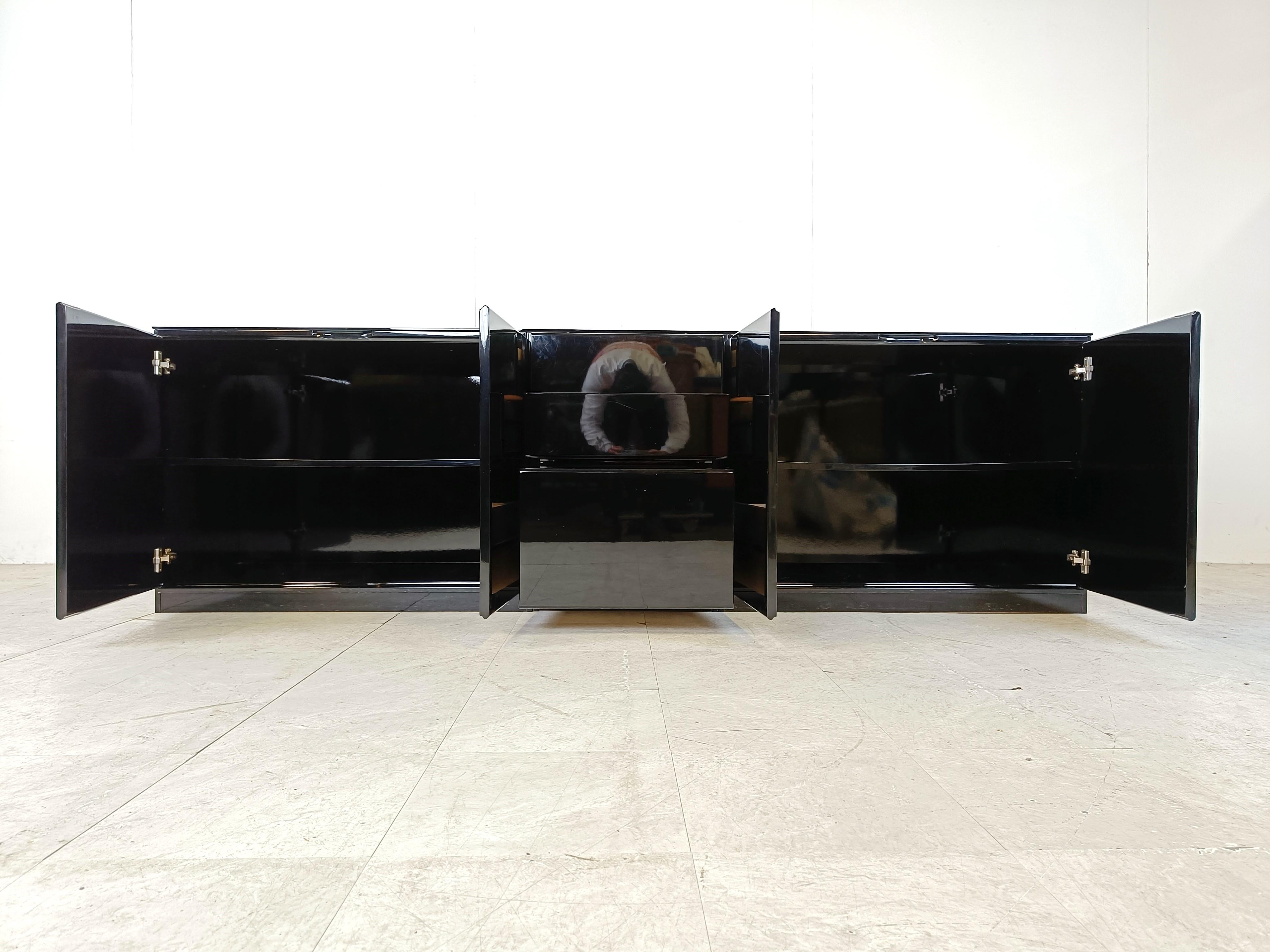 Black lacquered sideboard, 1970s 1