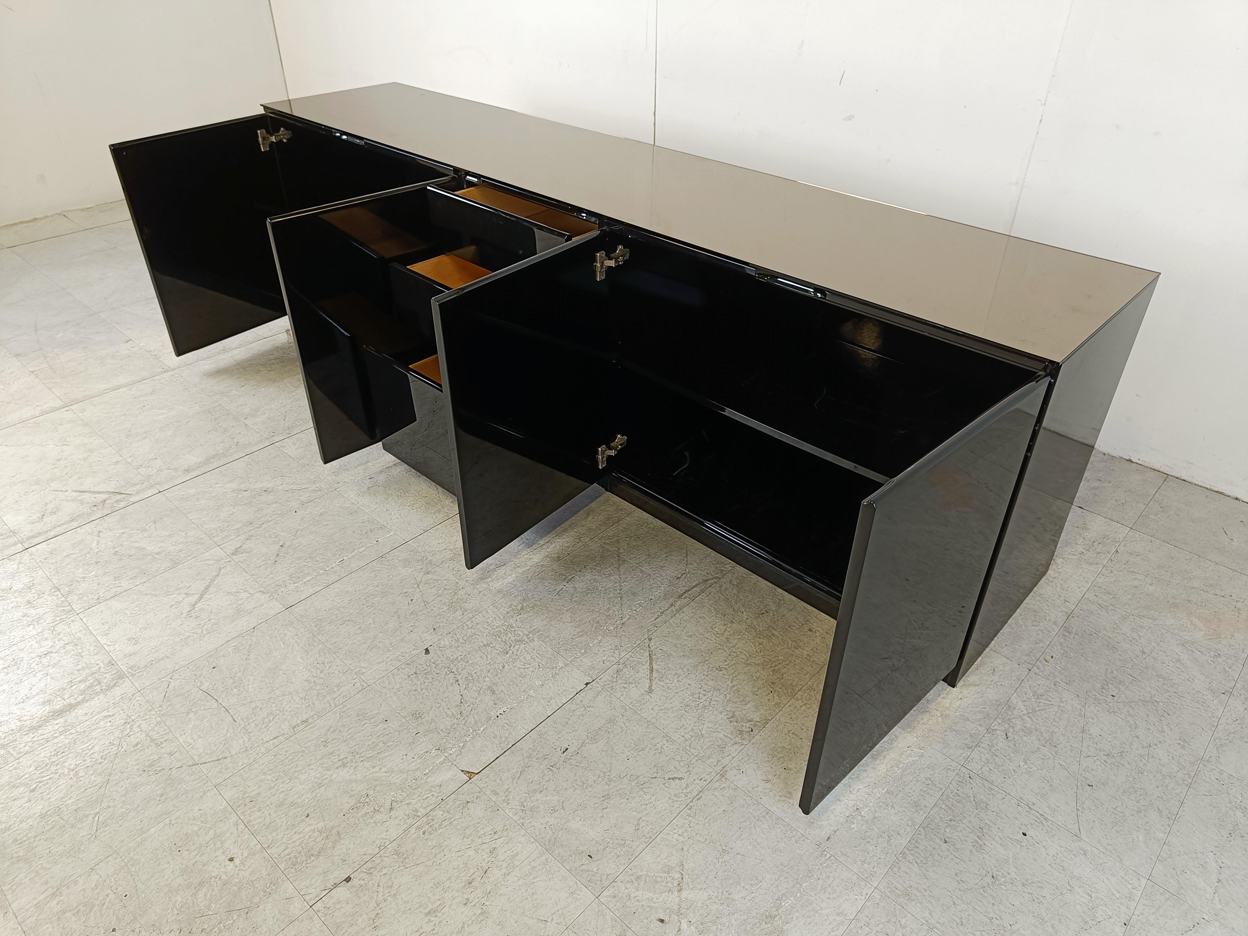 Black lacquered sideboard, 1970s 2