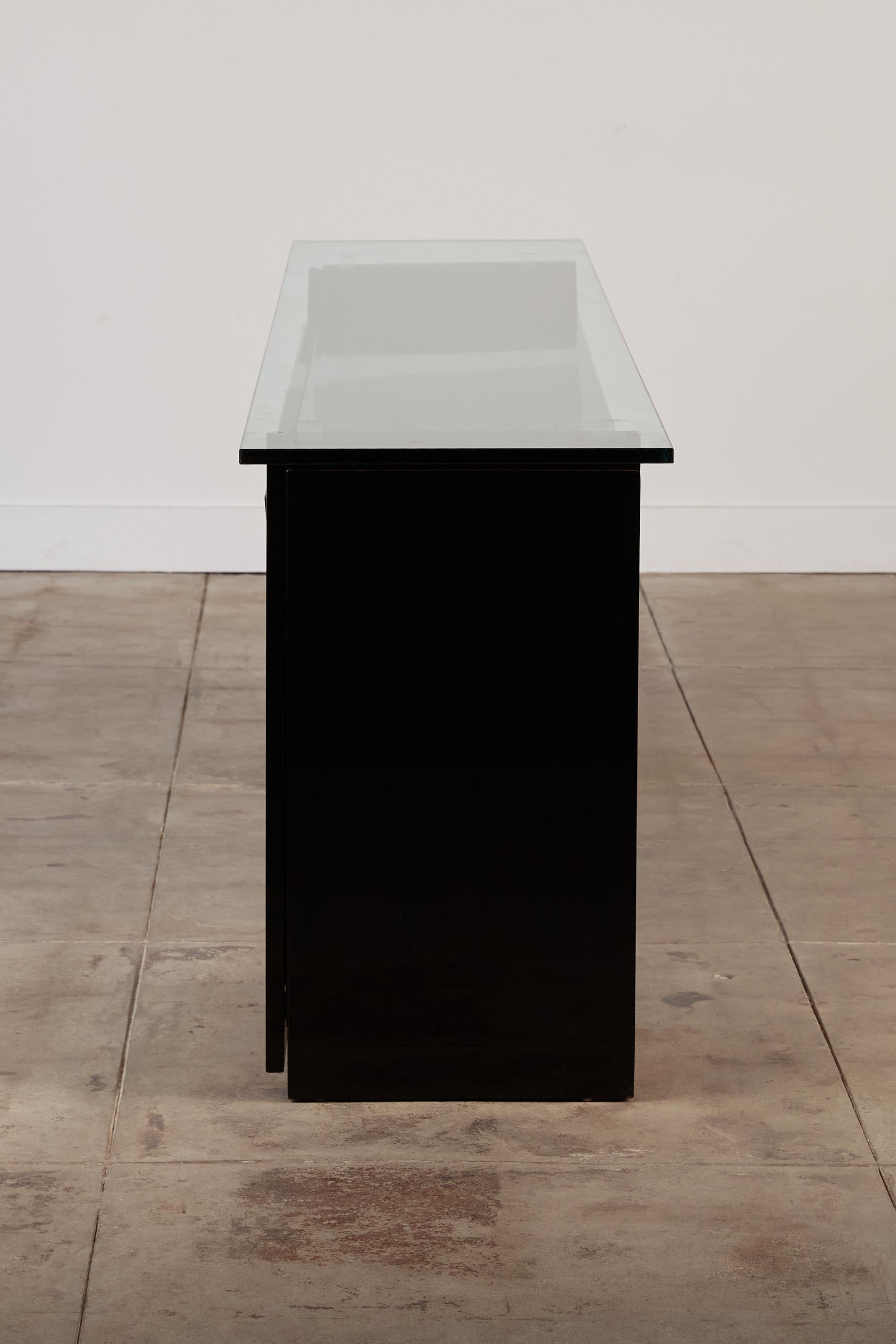 Post-Modern Black Lacquered Sideboard by Luigi Gorgoni for Roche Bobois