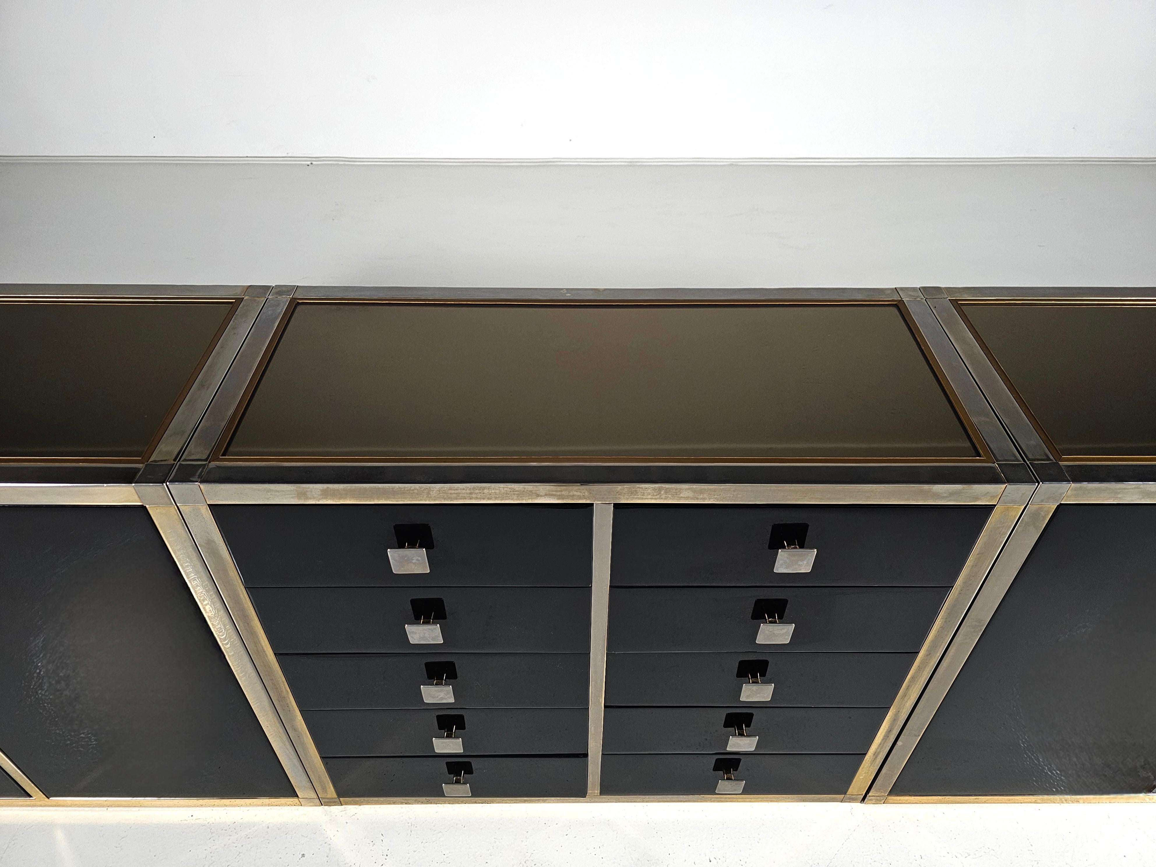 Aparador/Credenza lacado en negro de Renato Zevi, Italia, 1970 en venta 3