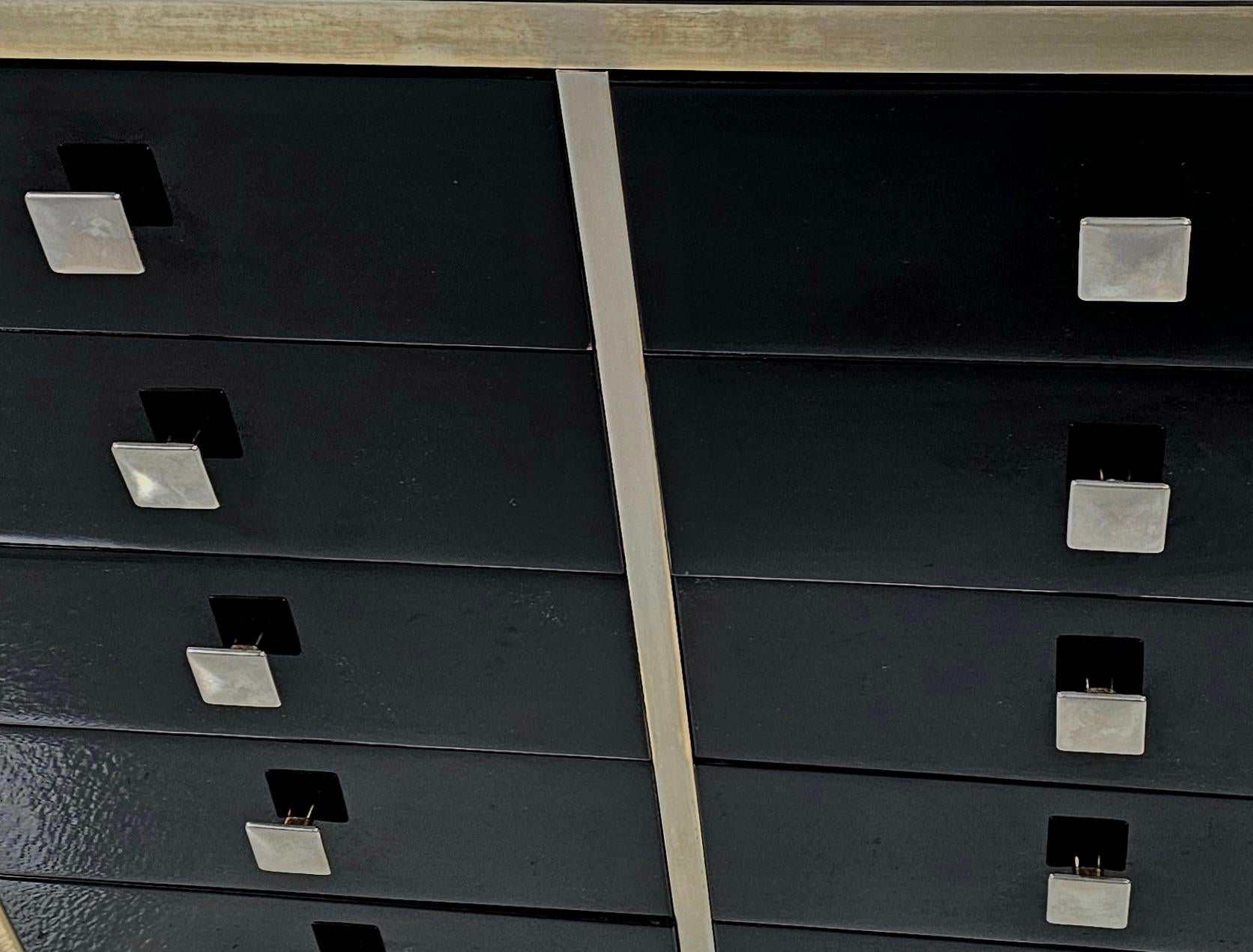 Aparador/Credenza lacado en negro de Renato Zevi, Italia, 1970 en venta 4