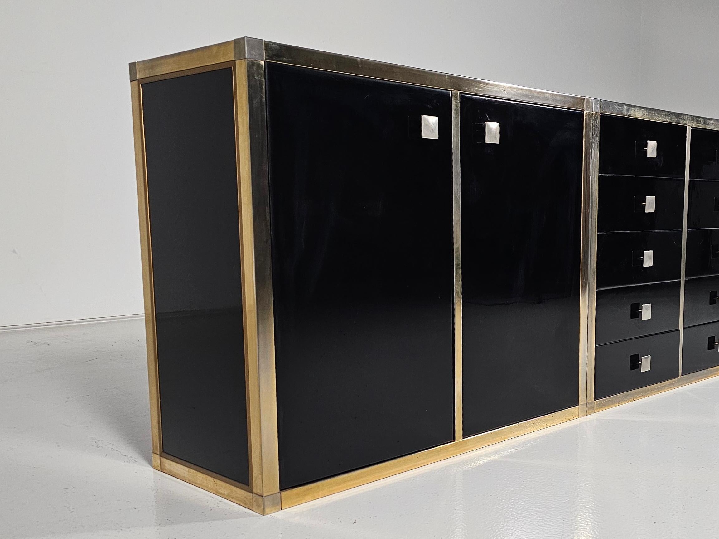 Aparador/Credenza lacado en negro de Renato Zevi, Italia, 1970 en venta 5
