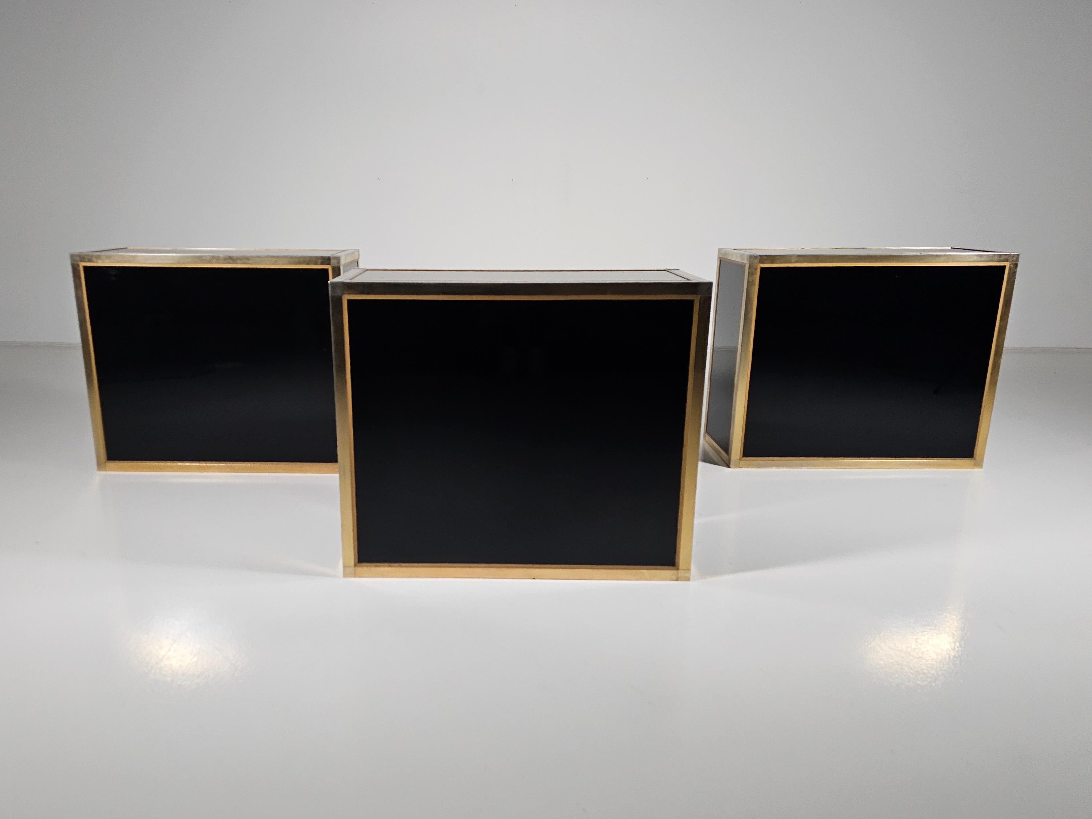 Aparador/Credenza lacado en negro de Renato Zevi, Italia, 1970 en venta 8