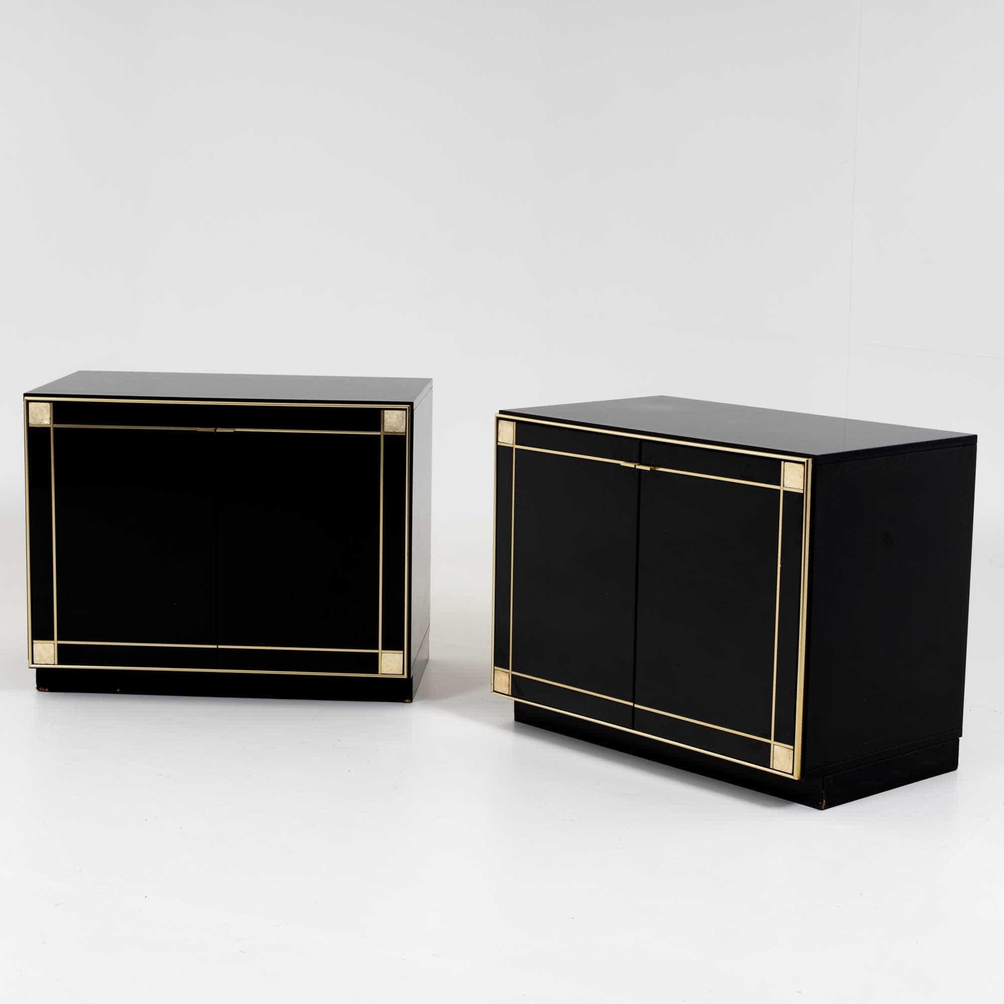Lacquered Black lacquered sideboards by Pierre Cardin, France 1980s For Sale