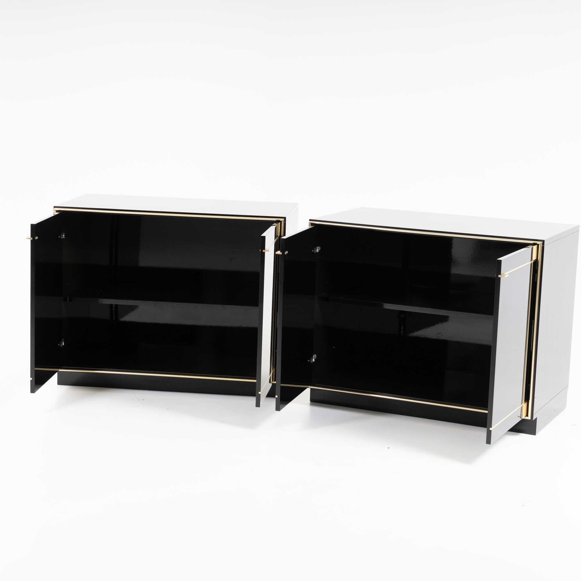 Black lacquered sideboards by Pierre Cardin, France 1980s For Sale 4