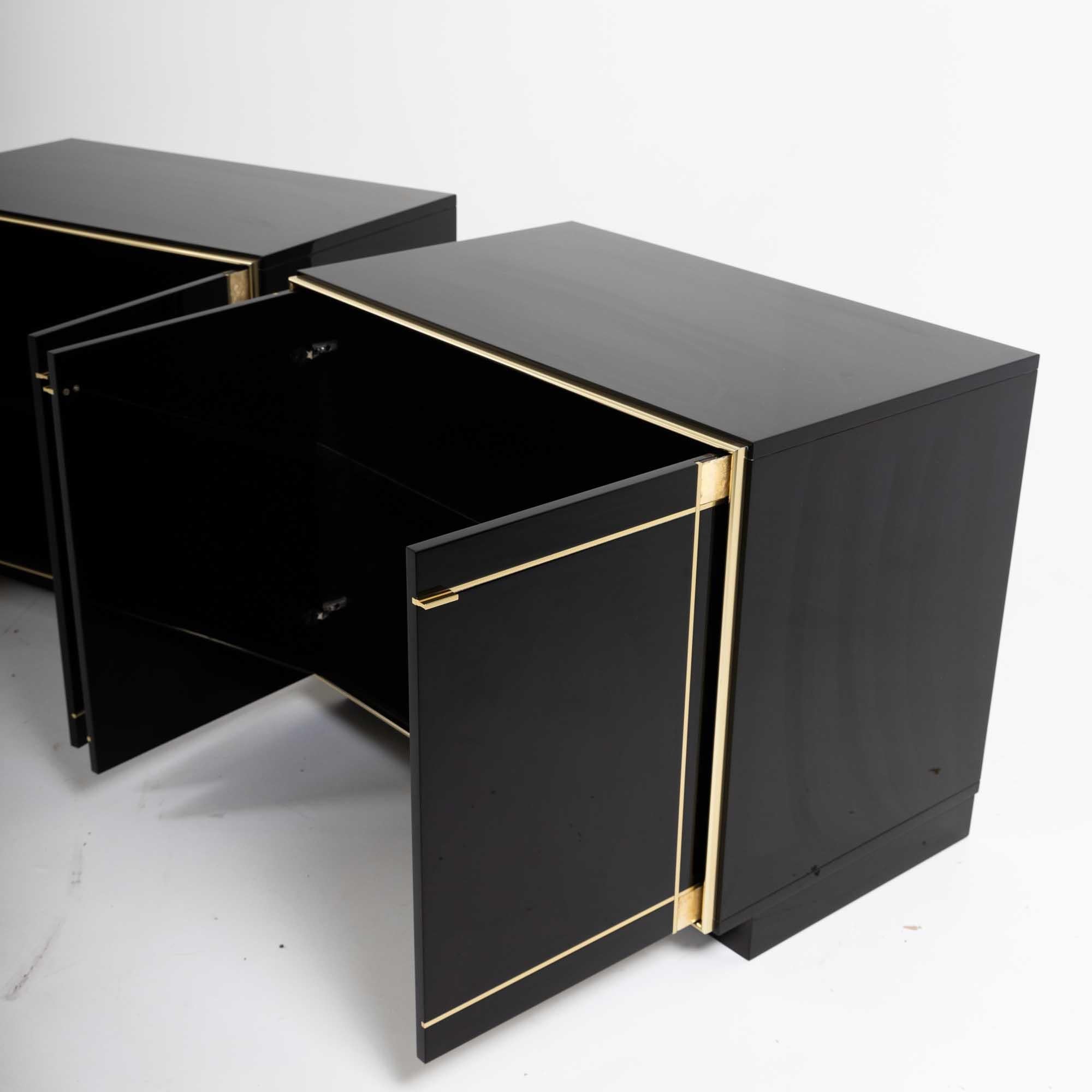 Black lacquered sideboards by Pierre Cardin, France 1980s For Sale 5