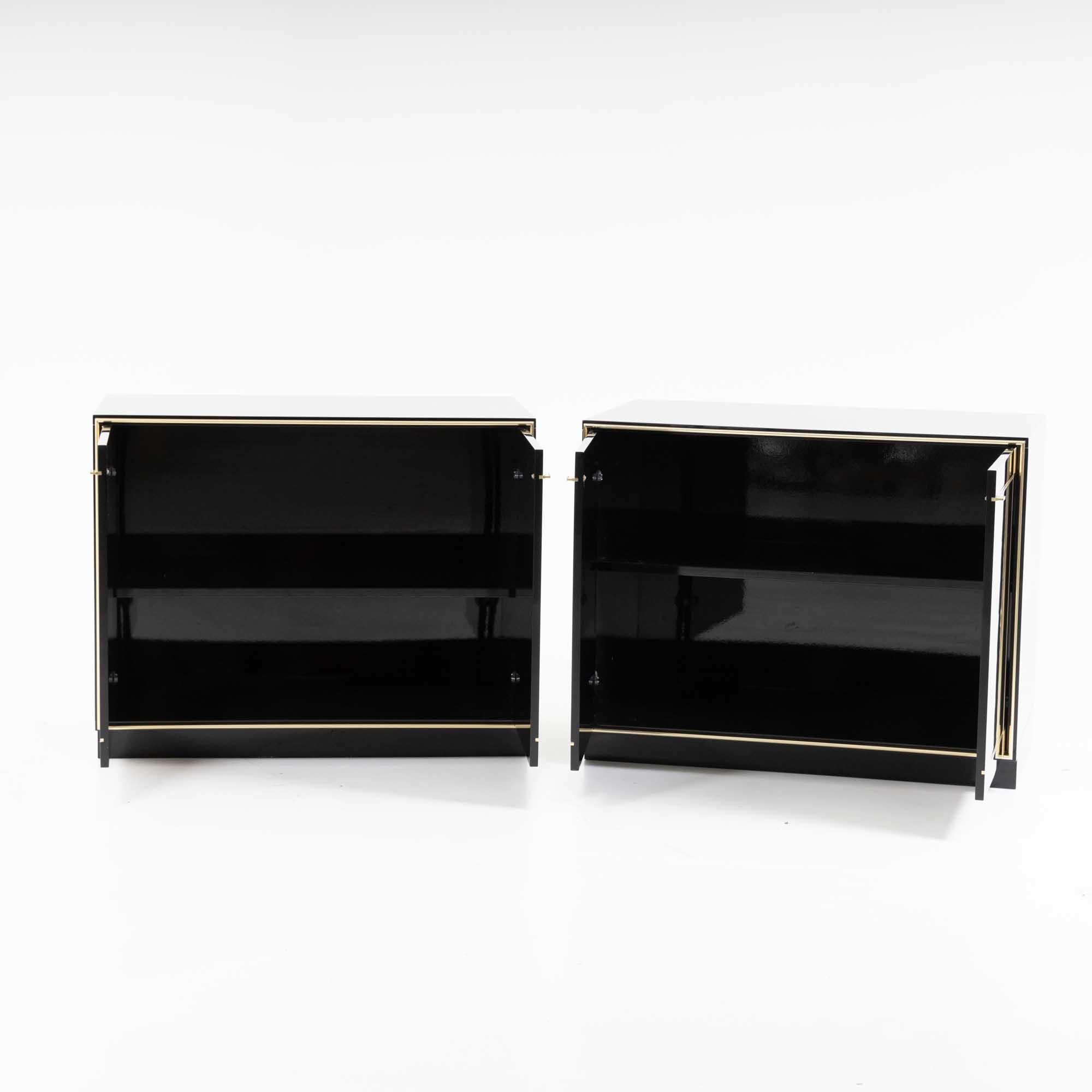 French Black lacquered sideboards by Pierre Cardin, France 1980s For Sale