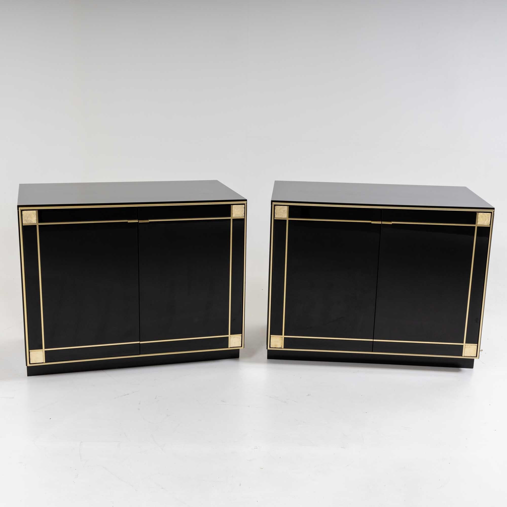 Late 20th Century Black lacquered sideboards by Pierre Cardin, France 1980s For Sale