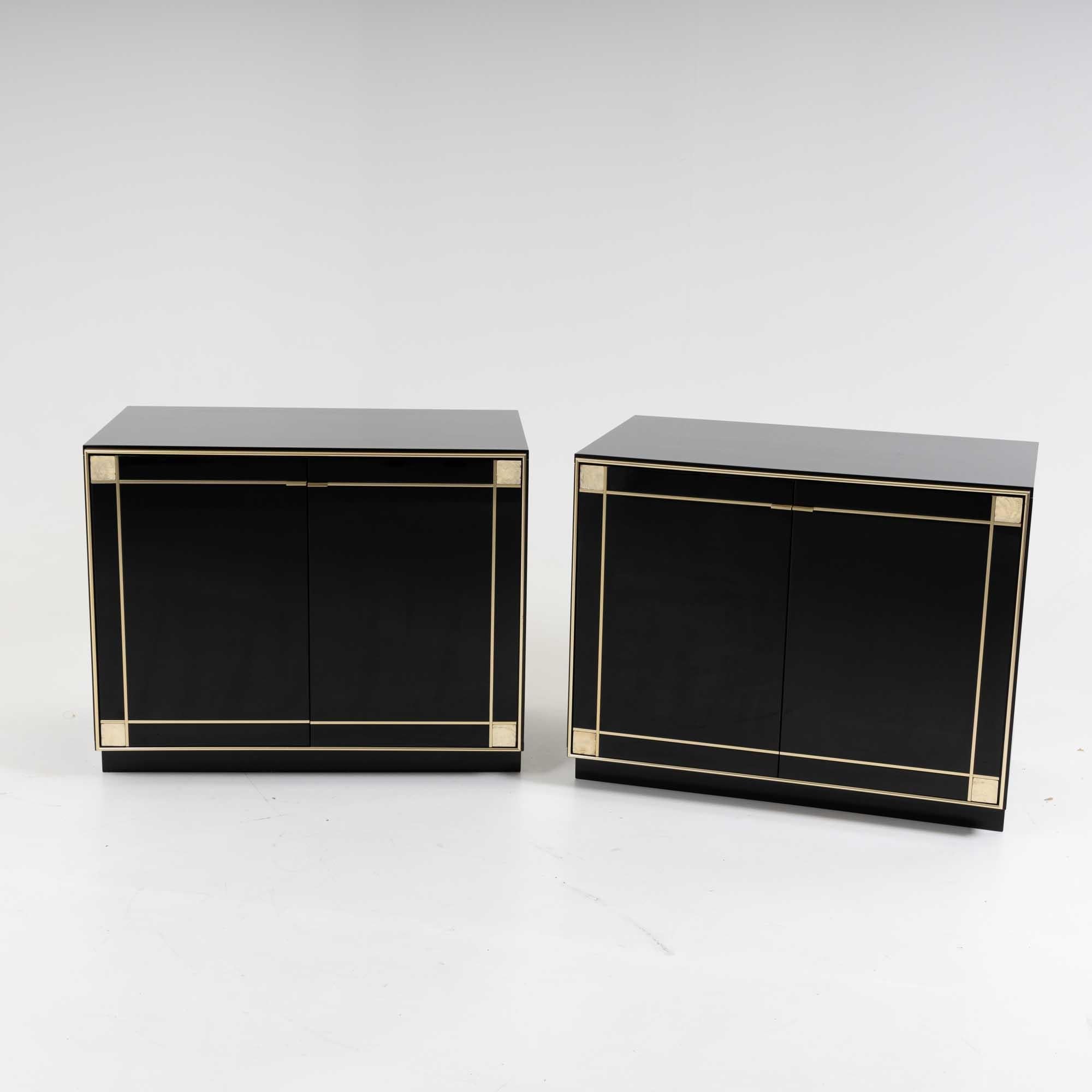 Black lacquered sideboards by Pierre Cardin, France 1980s For Sale 1