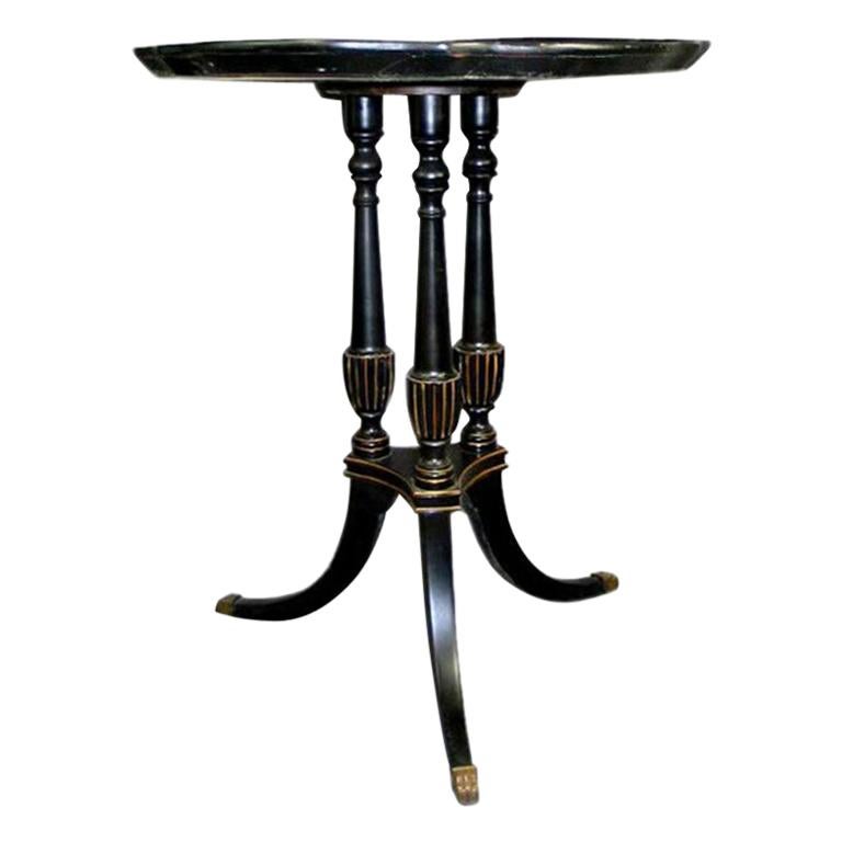 Black Lacquered Table, circa 1910s For Sale
