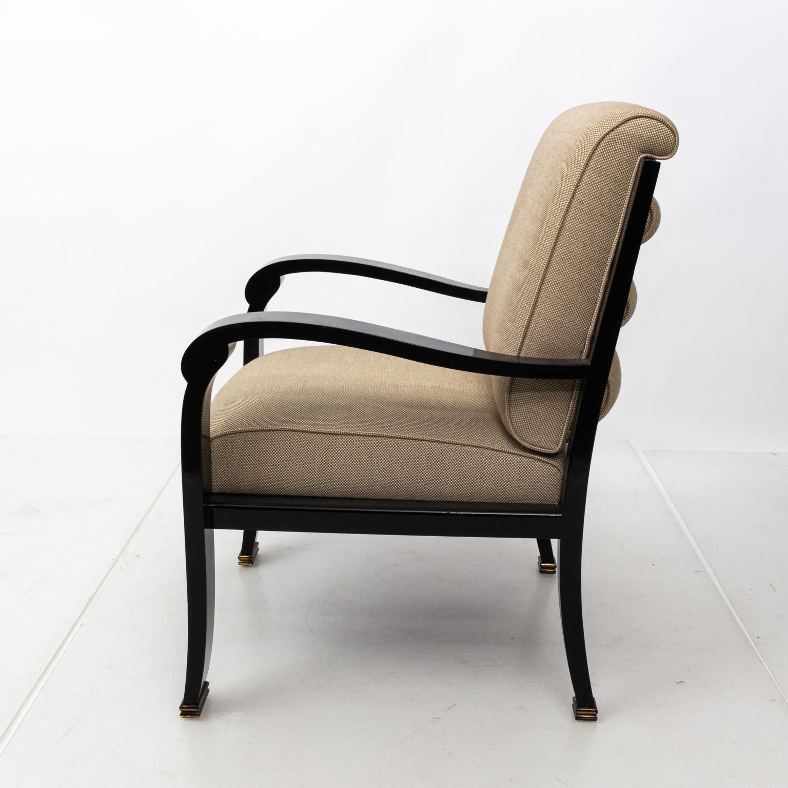 Upholstery Black Lacquered Upholstered Desk Chair