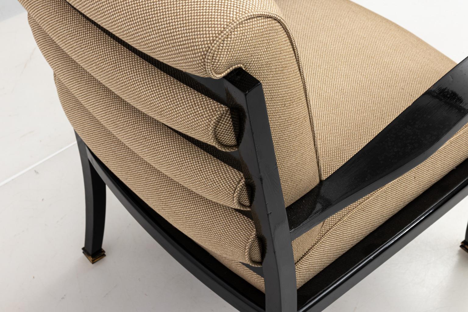 Black Lacquered Upholstered Desk Chair 2