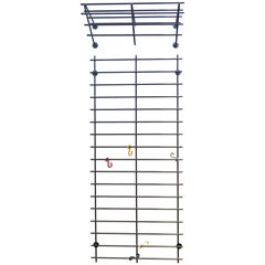 Black Lacquered Wire Wall Hanger with Colorful Hooks in in Two Parts