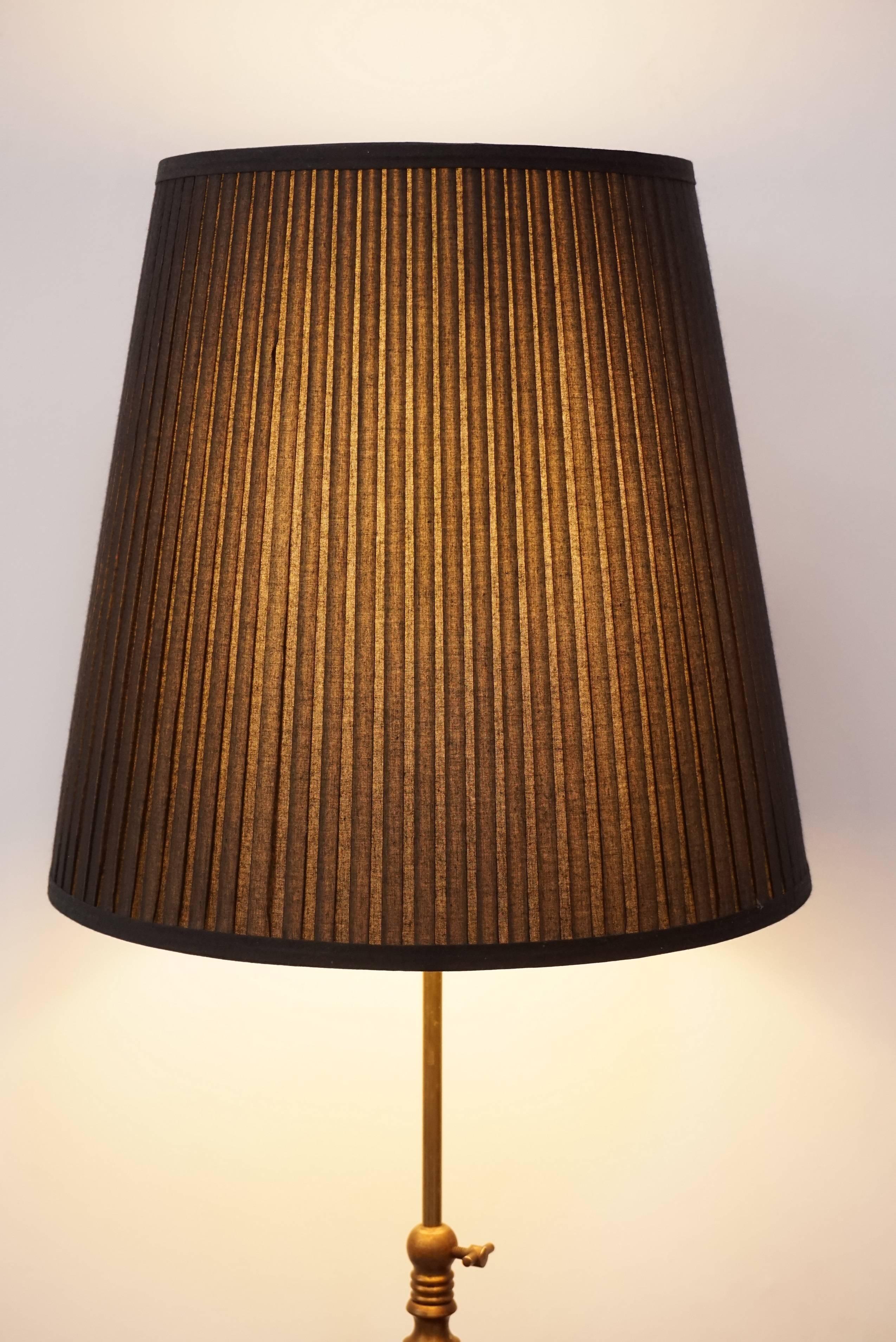 Black Lacquered Wood and Brass Floor Lamp from the 1950s 7