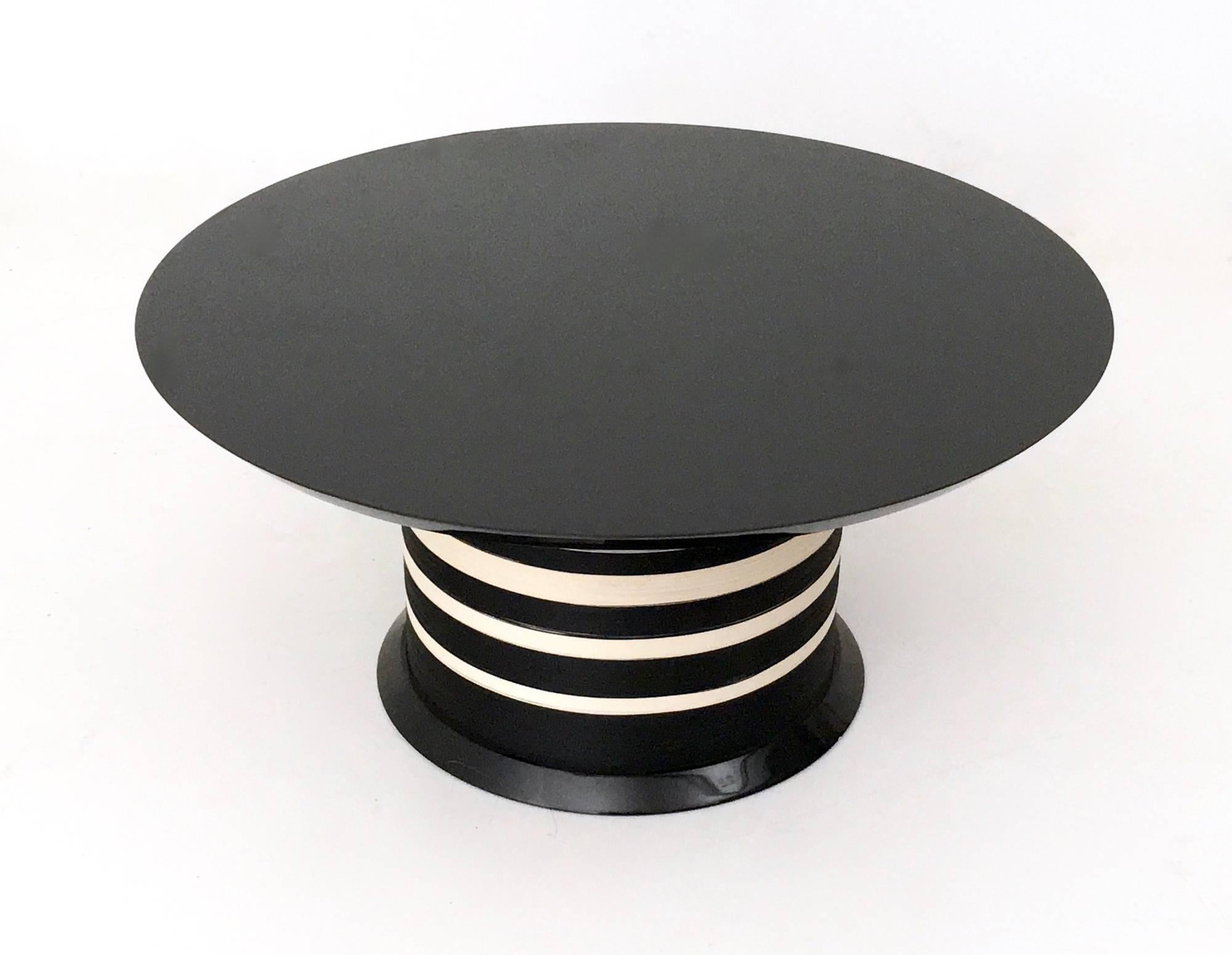 Italian Black Lacquered Wood Coffee Table by Missoni, Italy, 1990s