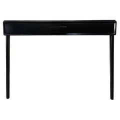 Black Lacquered Wood Console with Drawer Black Lacquered Wood Console with Drawer