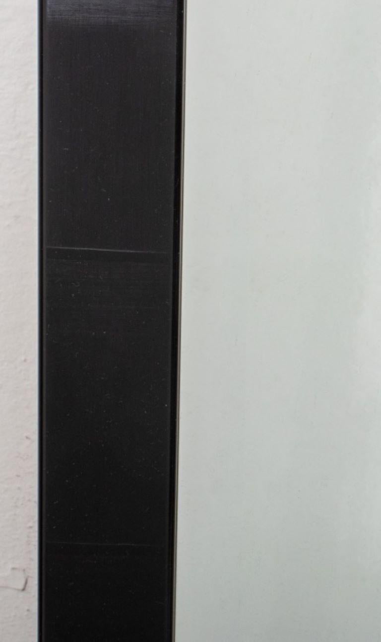 Black Lacquered Wooden Mirror In Good Condition For Sale In New York, NY