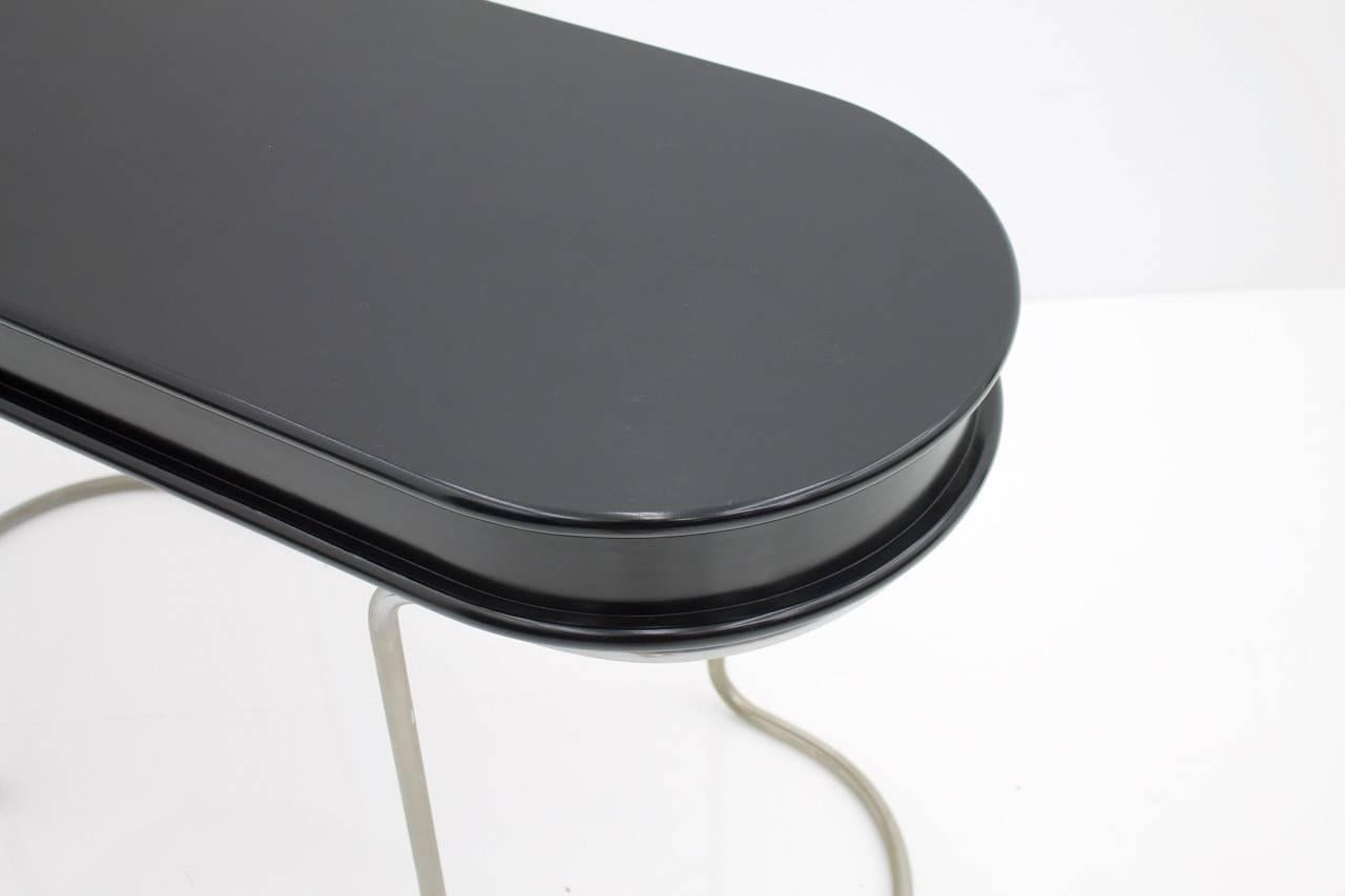 Black Ladies Desk Vanity Console Table, Italy, 1960s For Sale 4