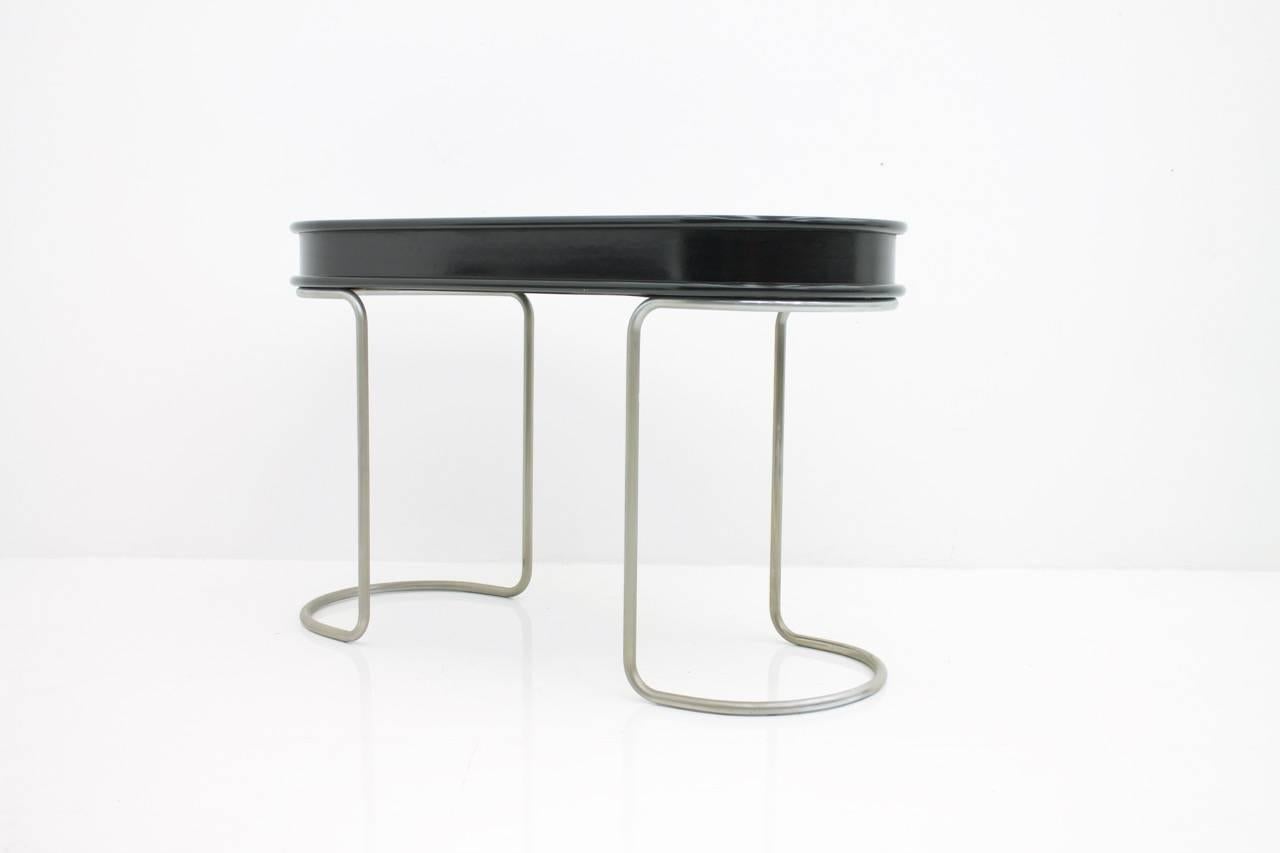 Black Ladies Desk Vanity Console Table, Italy, 1960s For Sale 3