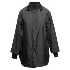 Schwarze Lafayette 148 Nylon Jacke mit Wollbesatz Größe US S