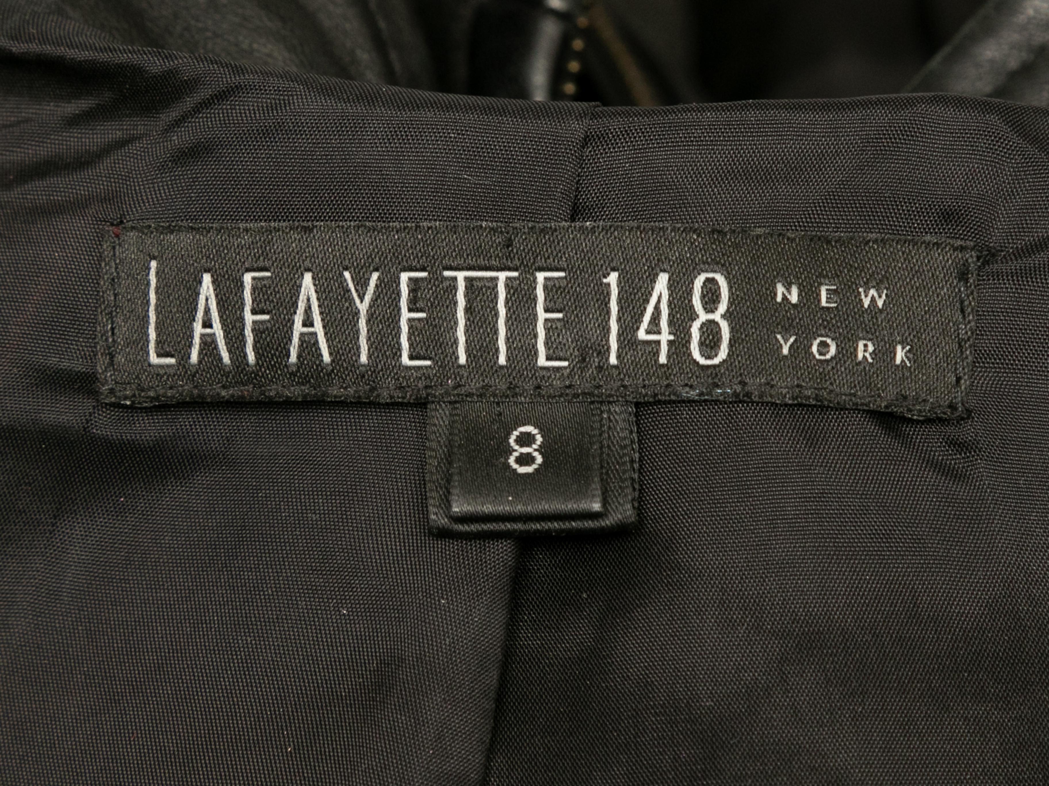 Schwarze Lafayette 148 Jacke aus Wildleder und Leder mit Reißverschluss Größe US 8 im Angebot 2
