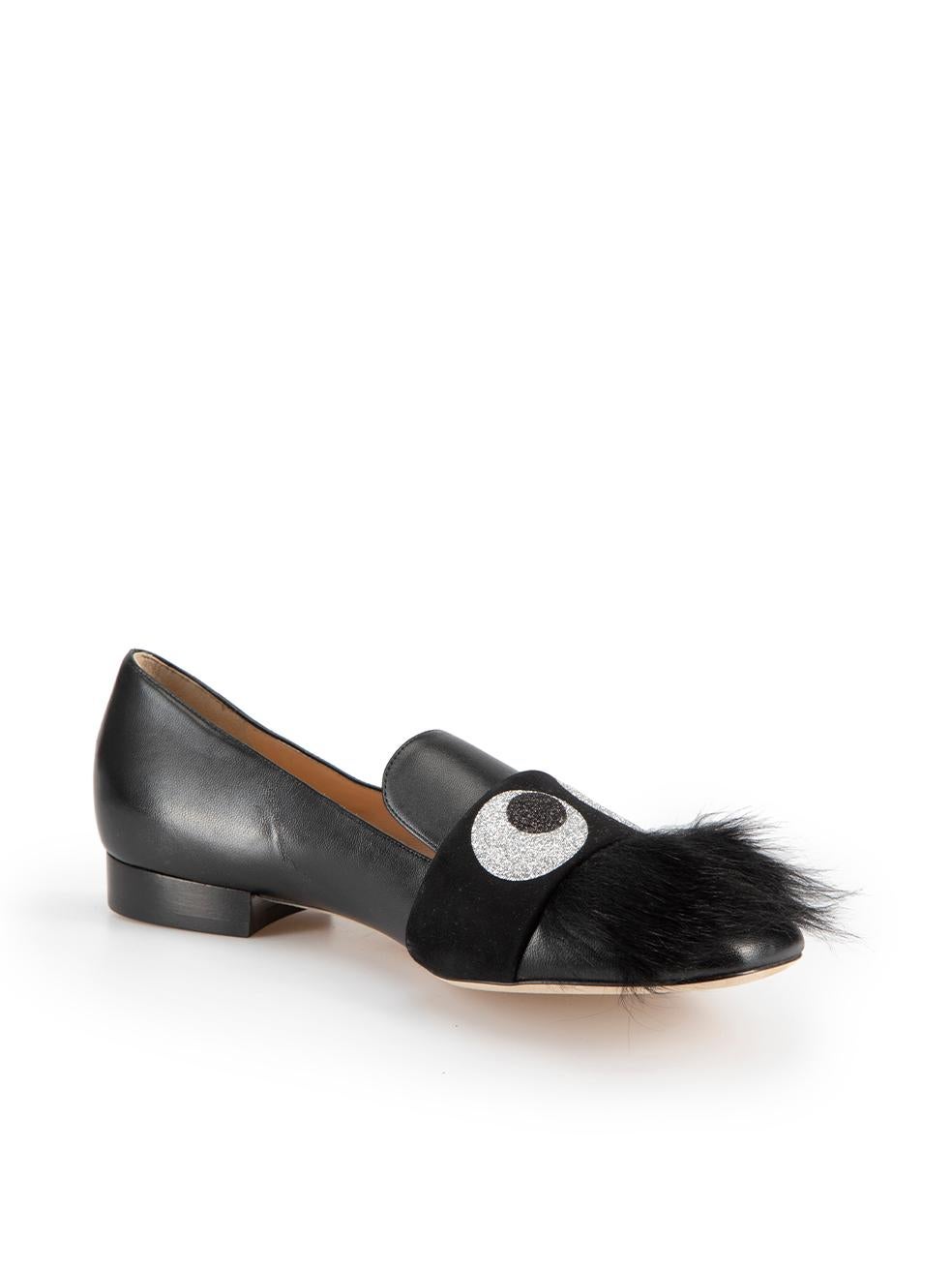 CONDITION is Never worn, with tags. No visible wear to loafers is evident on this new Anya Hindmarch designer resale item. This item comes with original dust bags.



Details


Black

Leather

Slip on loafers

Giltter eyes detail

Lamb fur