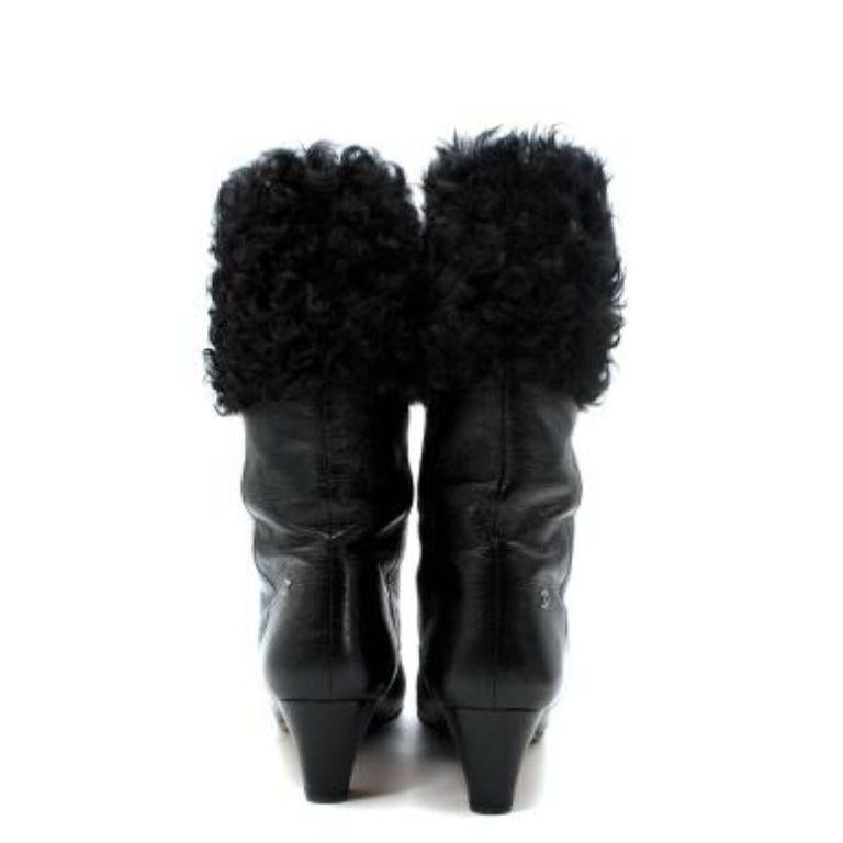 SHORT BOOTS BLACK SUEDE LAMBSKIN