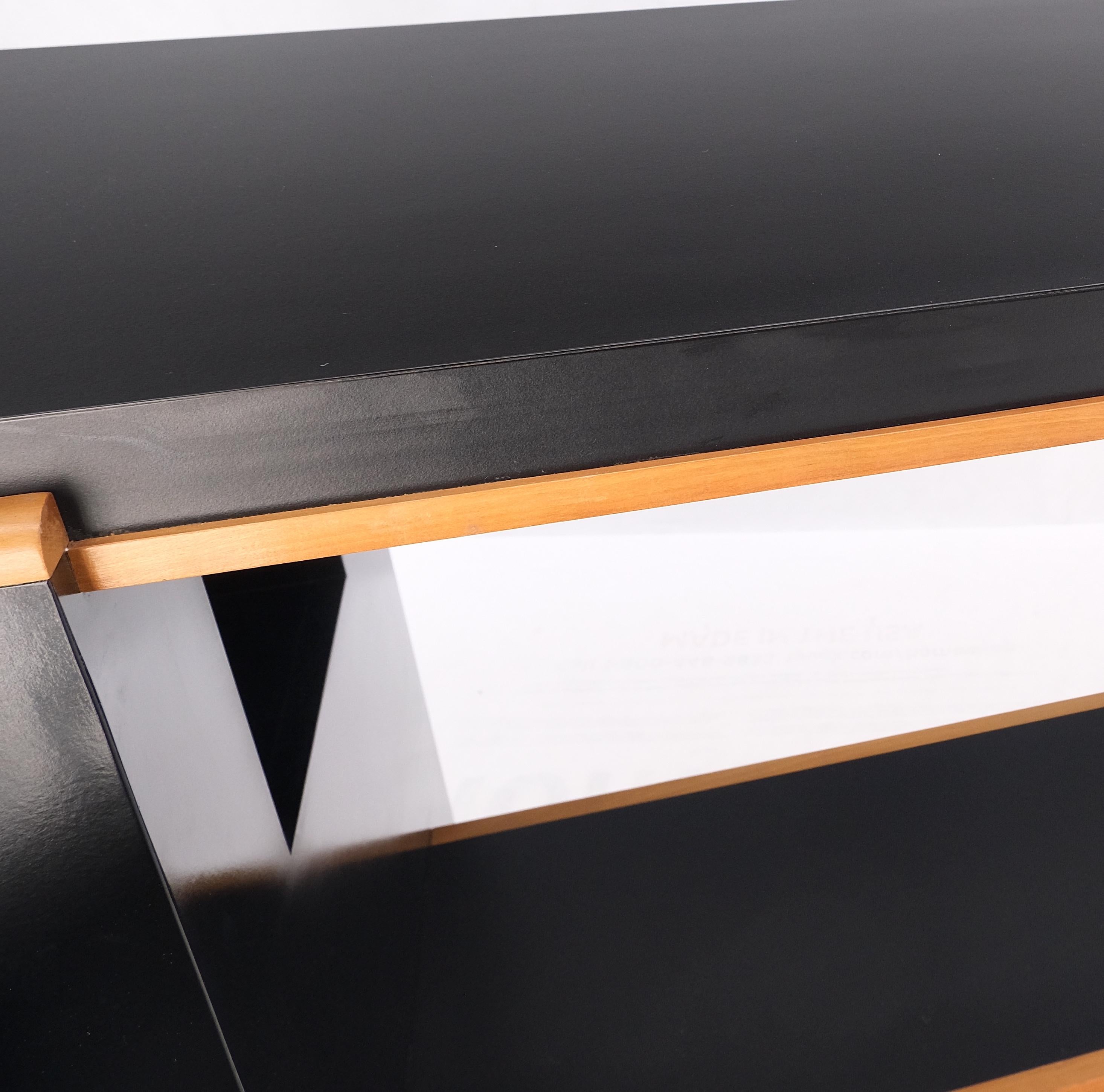 Mid-Century Modern Black Laminate Bar Countertop Heigh Hall Table Console Custom Built Modern For Sale