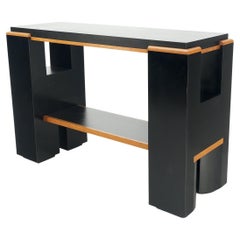 Black Laminate Bar Countertop Heigh Hall Table Console Custom Built Modern