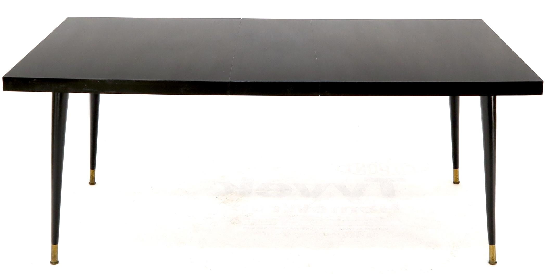 Mid-Century Modern simple design very fine craftsmanship quality black laminate dining table with 1 12