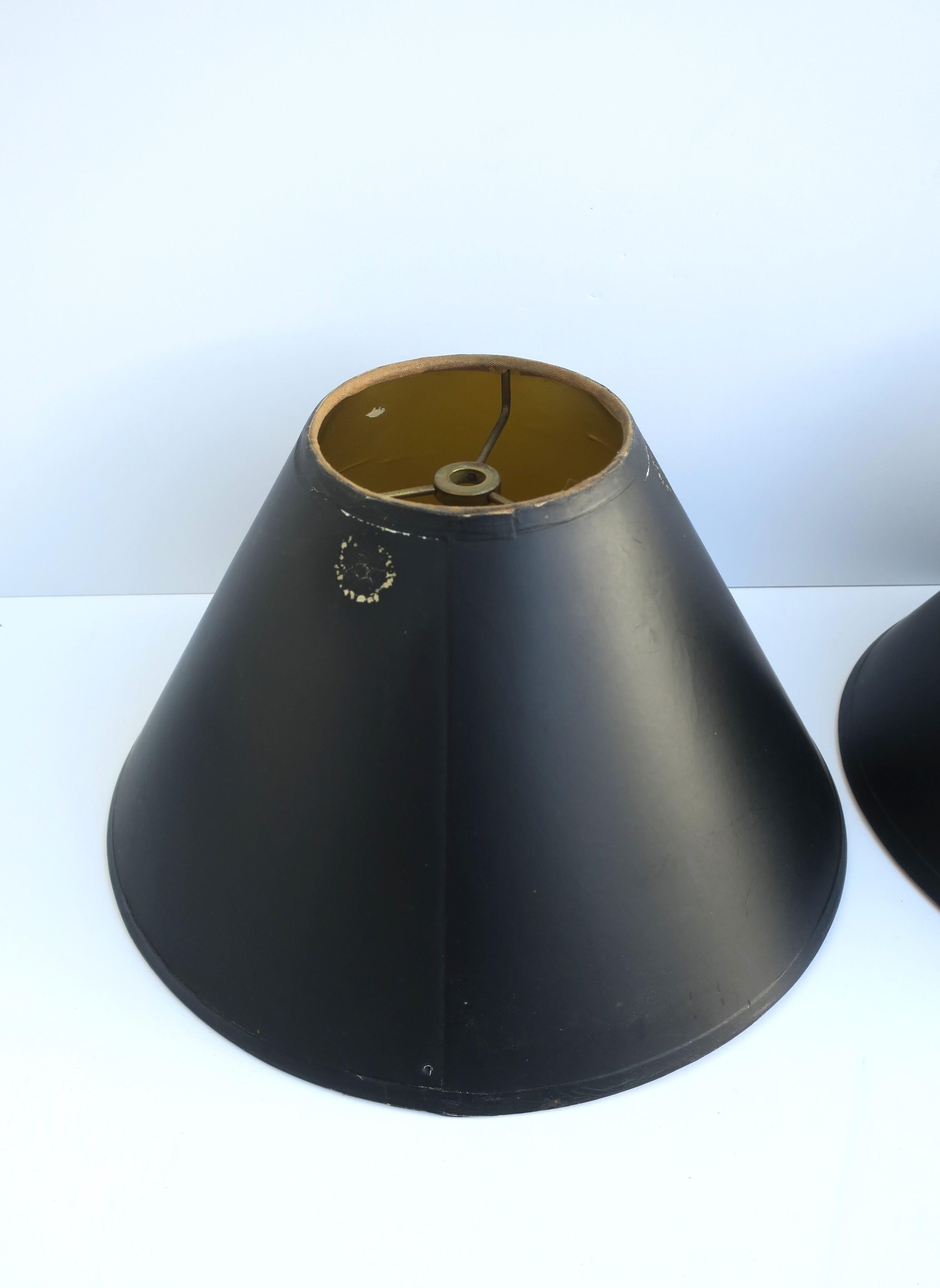 Black Lamp Shades, Small, Pair For Sale 2