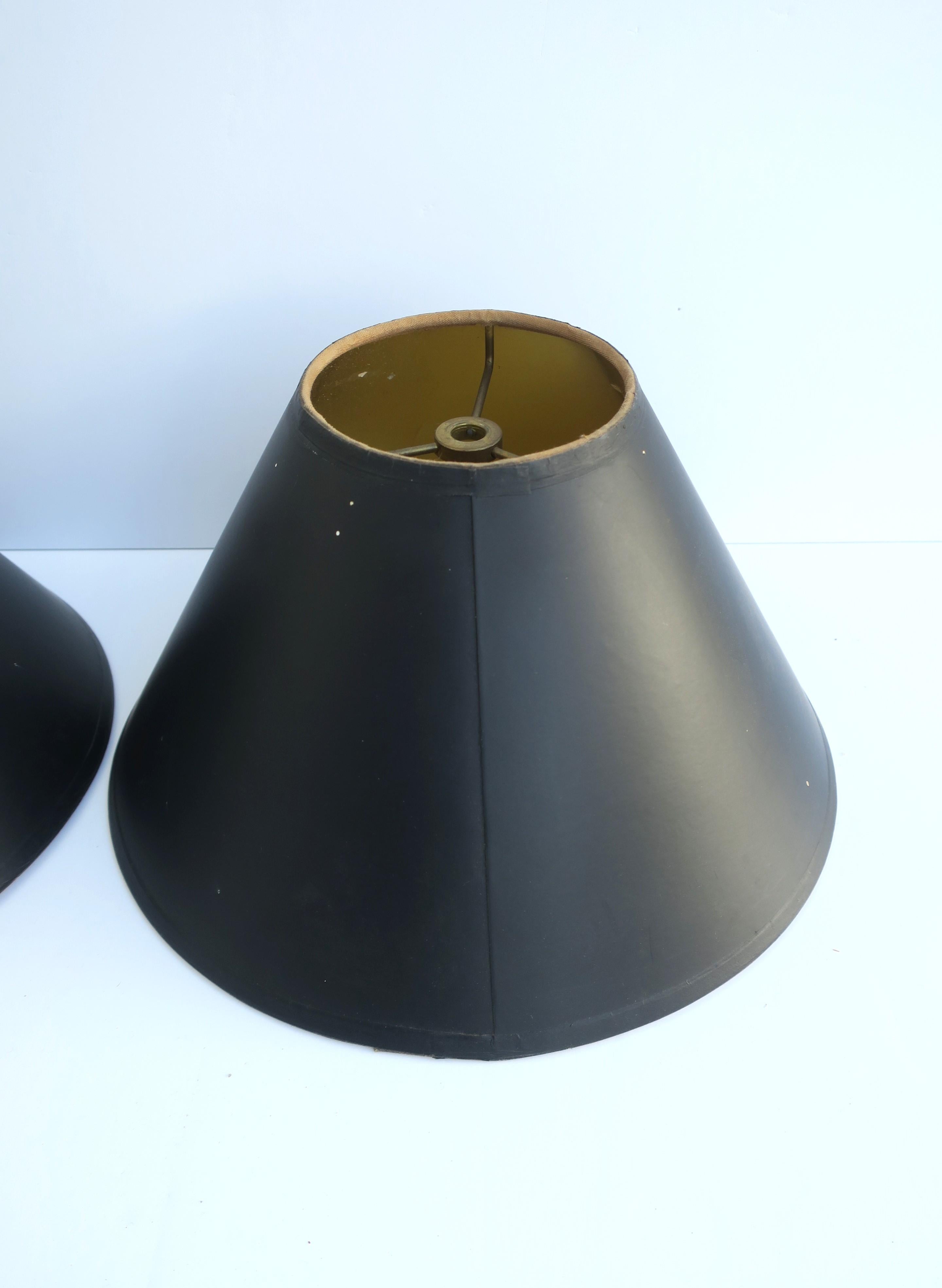 Black Lamp Shades, Small, Pair For Sale 3