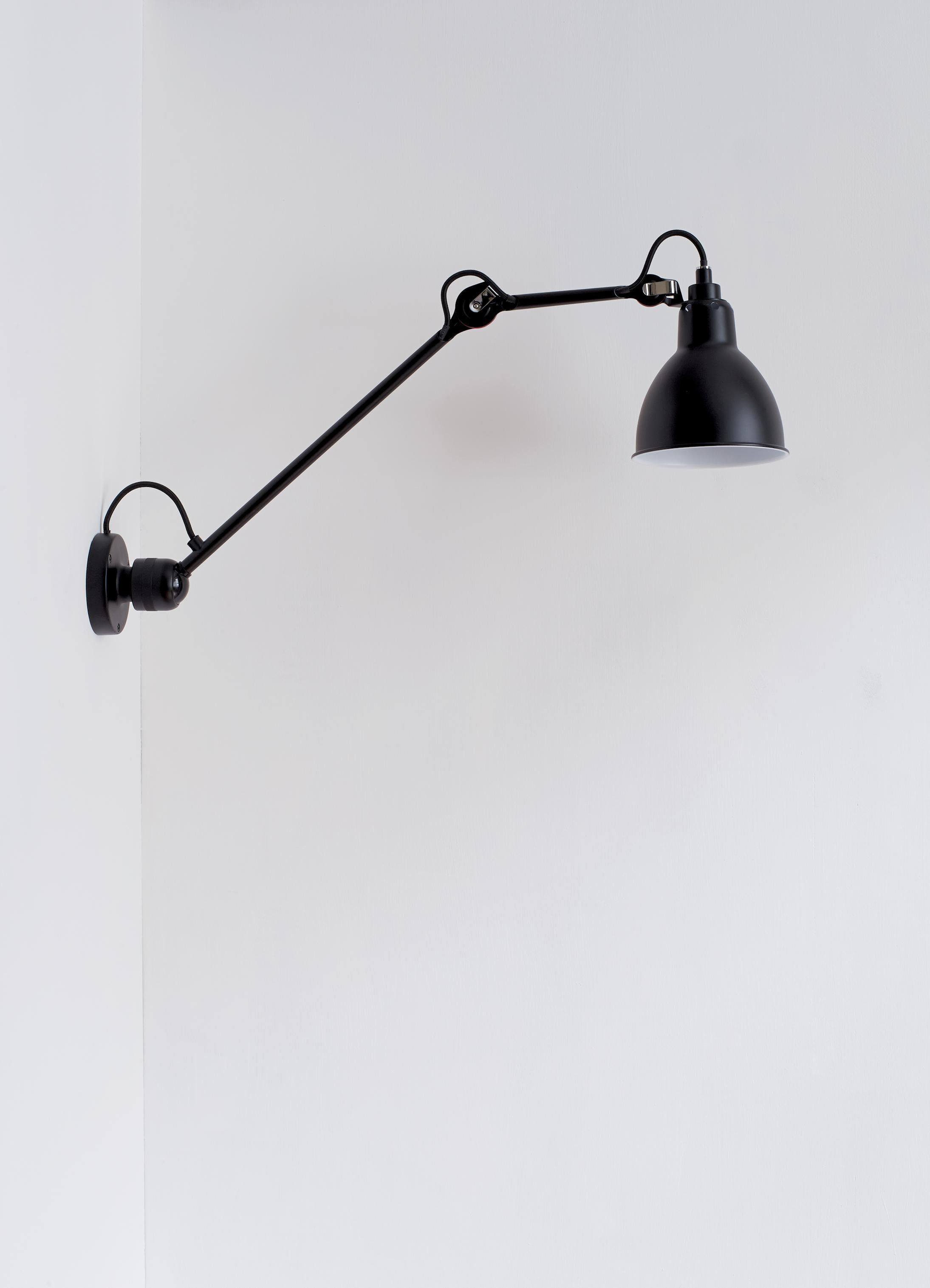 Black lampe Gras N° 304 L40 wall lamp by Bernard-Albin Gras
Dimensions: D 40 x W 14 x H 14 cm
Materials: Steel
Also available: Different colors and another shade available.

All our lamps can be wired according to each country. If sold to the