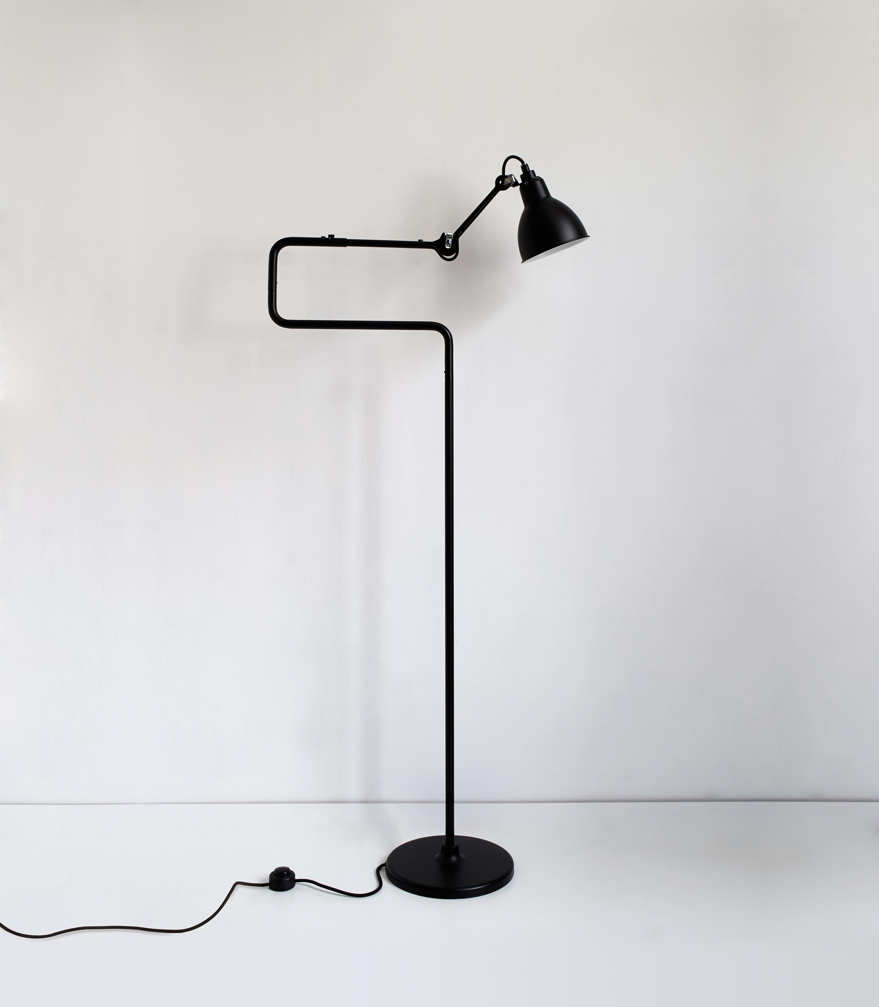 Black Lampe Gras N° 411 floor lamp by Bernard-Albin Gras
Dimensions: D 72 x W 32 x H 211 cm.
Materials: Steel.
Also available: different colors and other shade available.

All our lamps can be wired according to each country. If sold to the USA