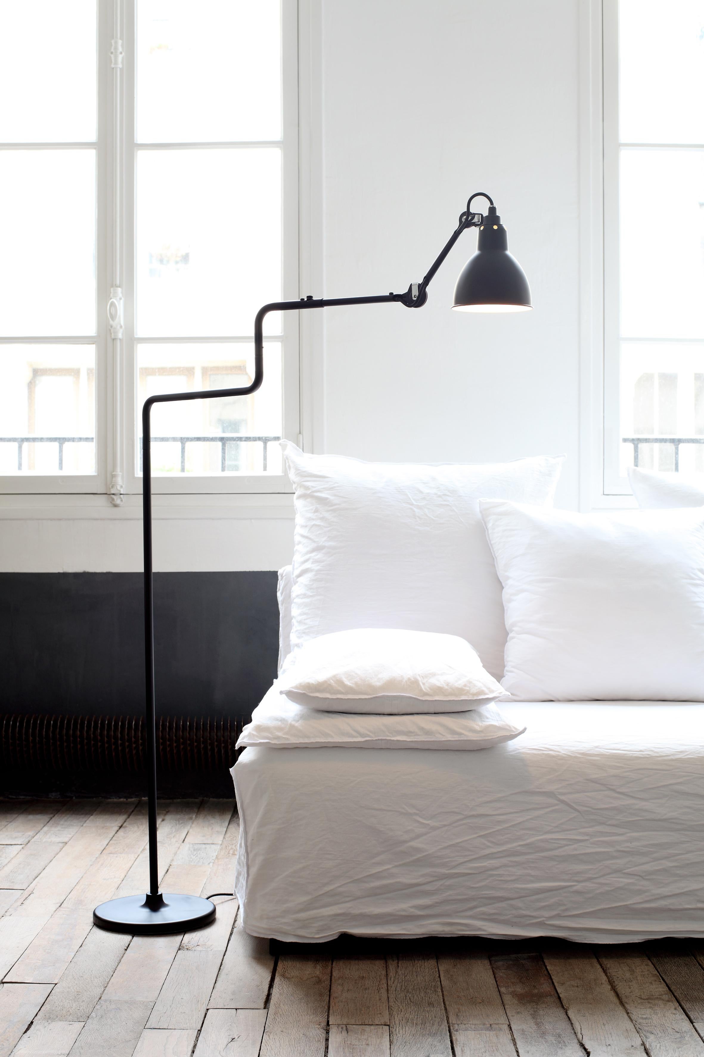 Post-Modern Black Lampe Gras N° 411 Floor Lamp by Bernard-Albin Gras For Sale