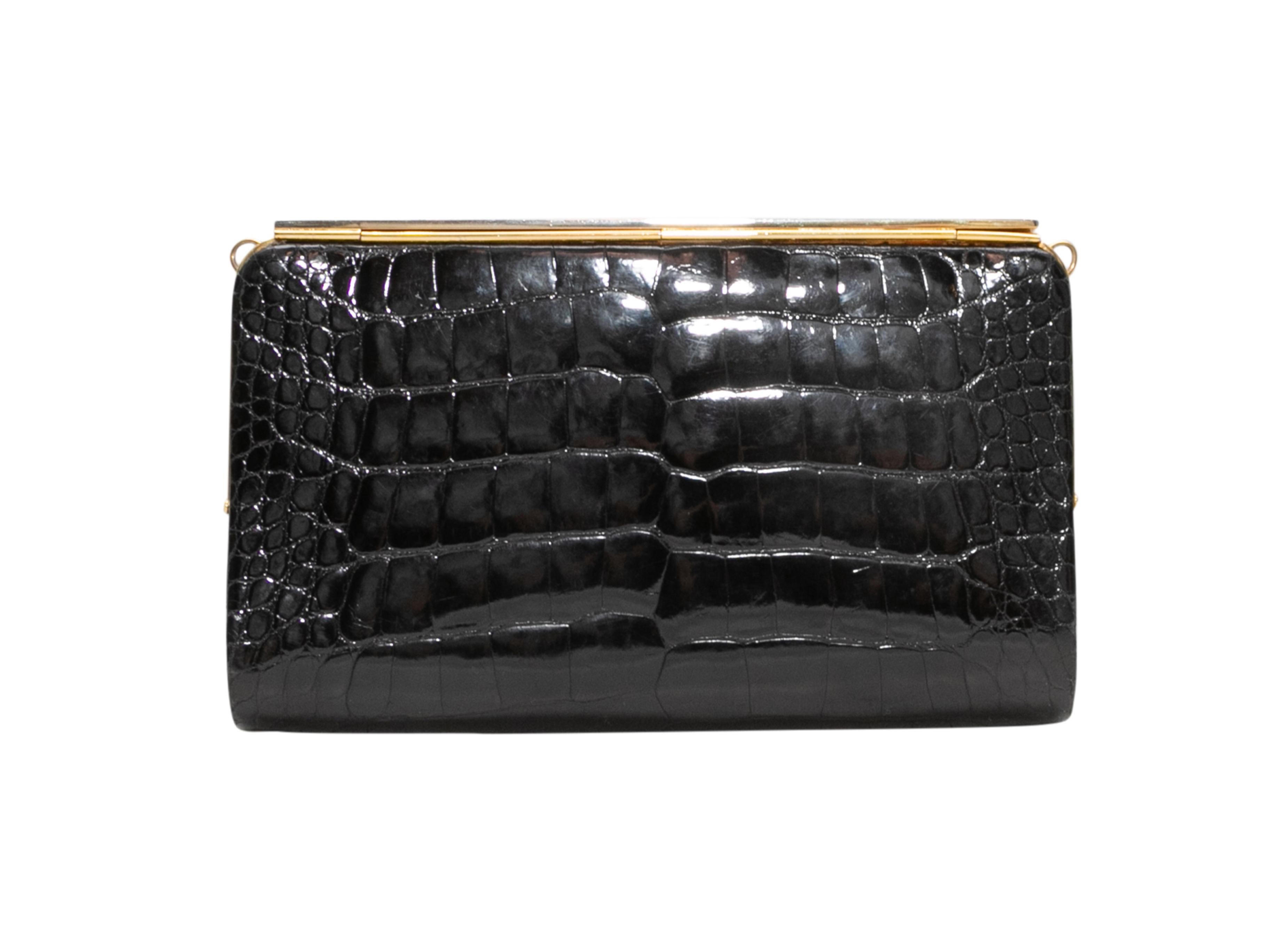 Black Lana Marks Cleopatra Crocodile Evening Bag In Good Condition In New York, NY