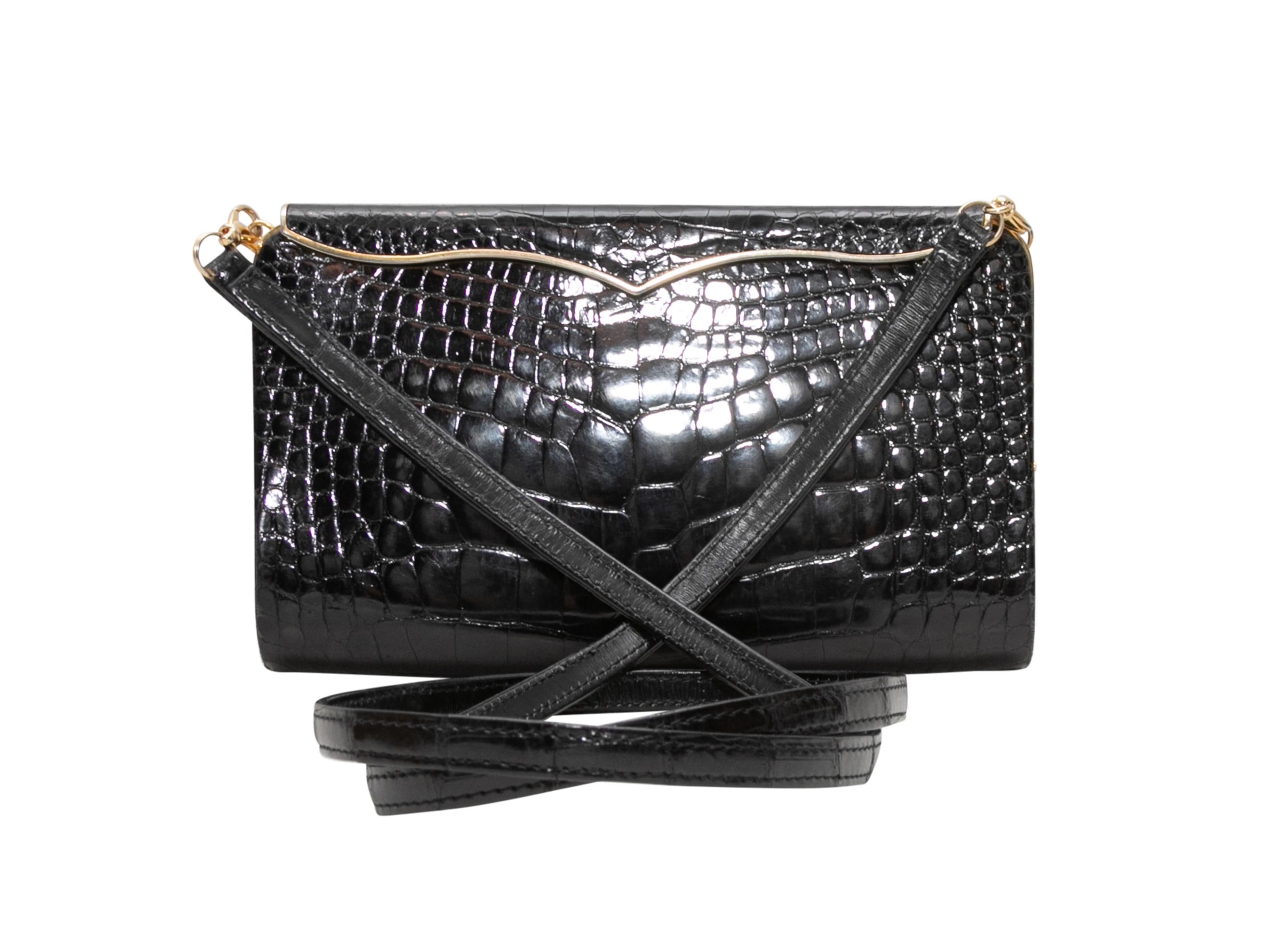Black Lana Marks Cleopatra Crocodile Evening Bag 1