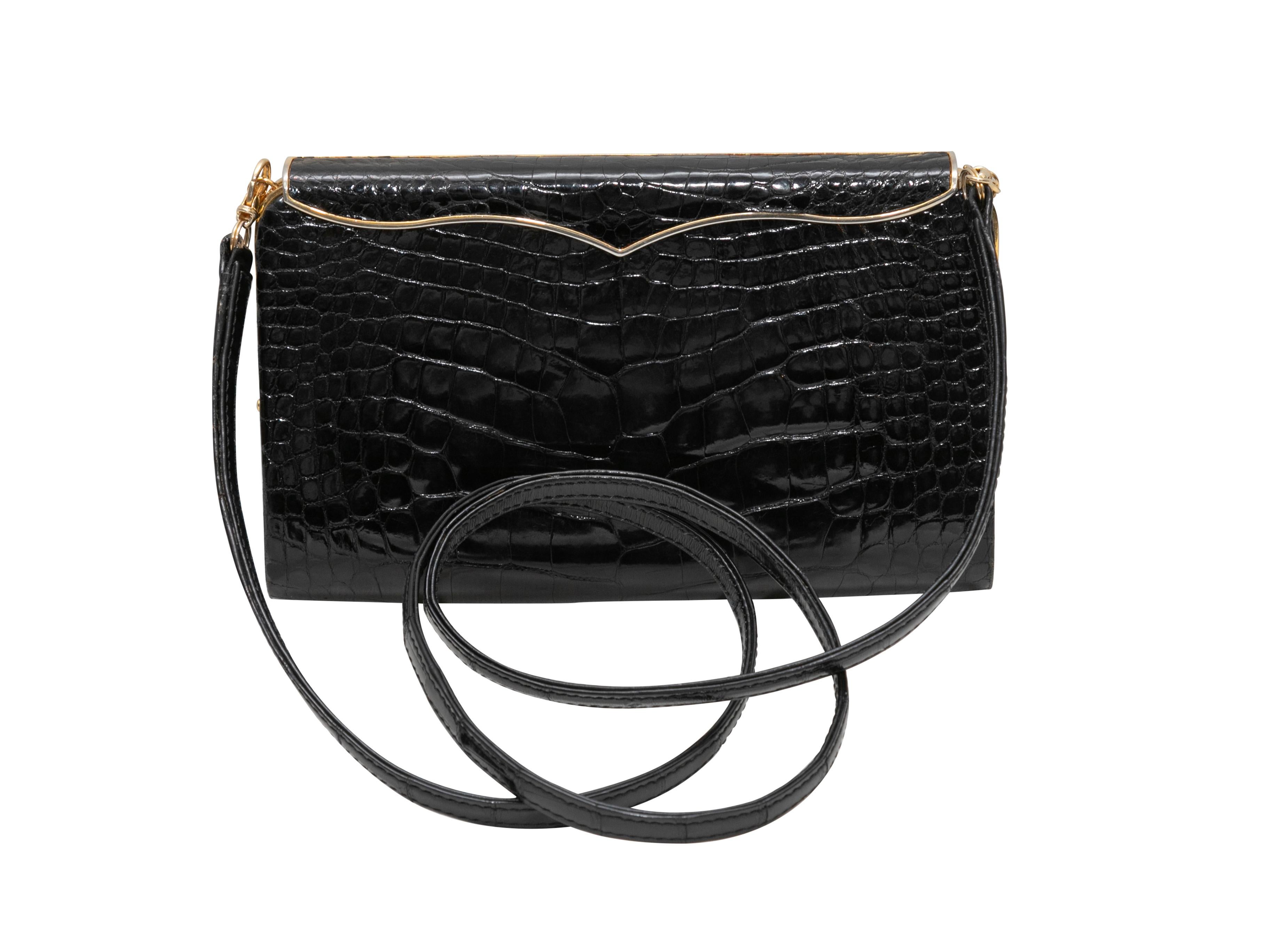 Black Lana Marks Cleopatra Crocodile Evening Bag 2