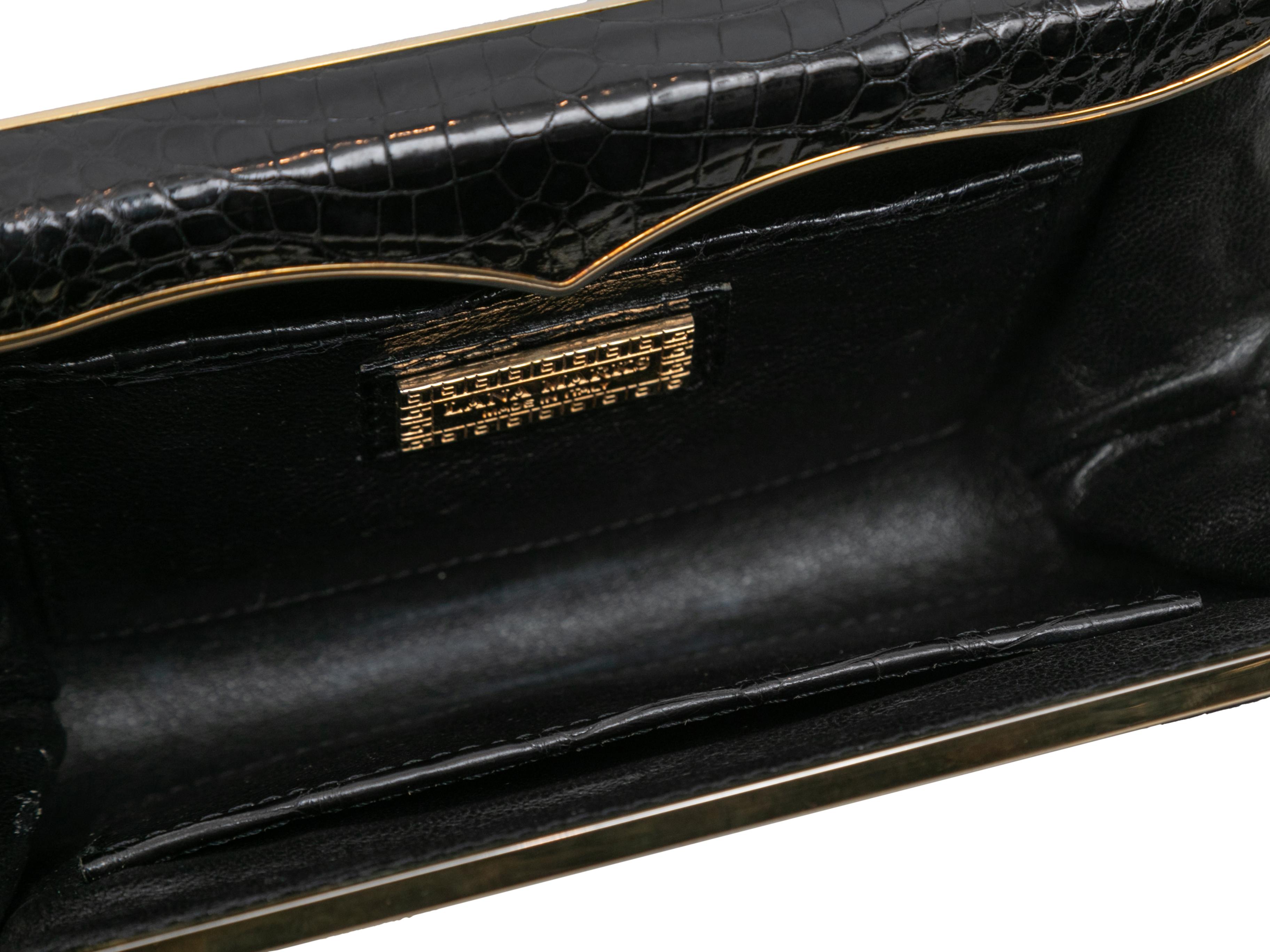 Black Lana Marks Cleopatra Crocodile Evening Bag 4