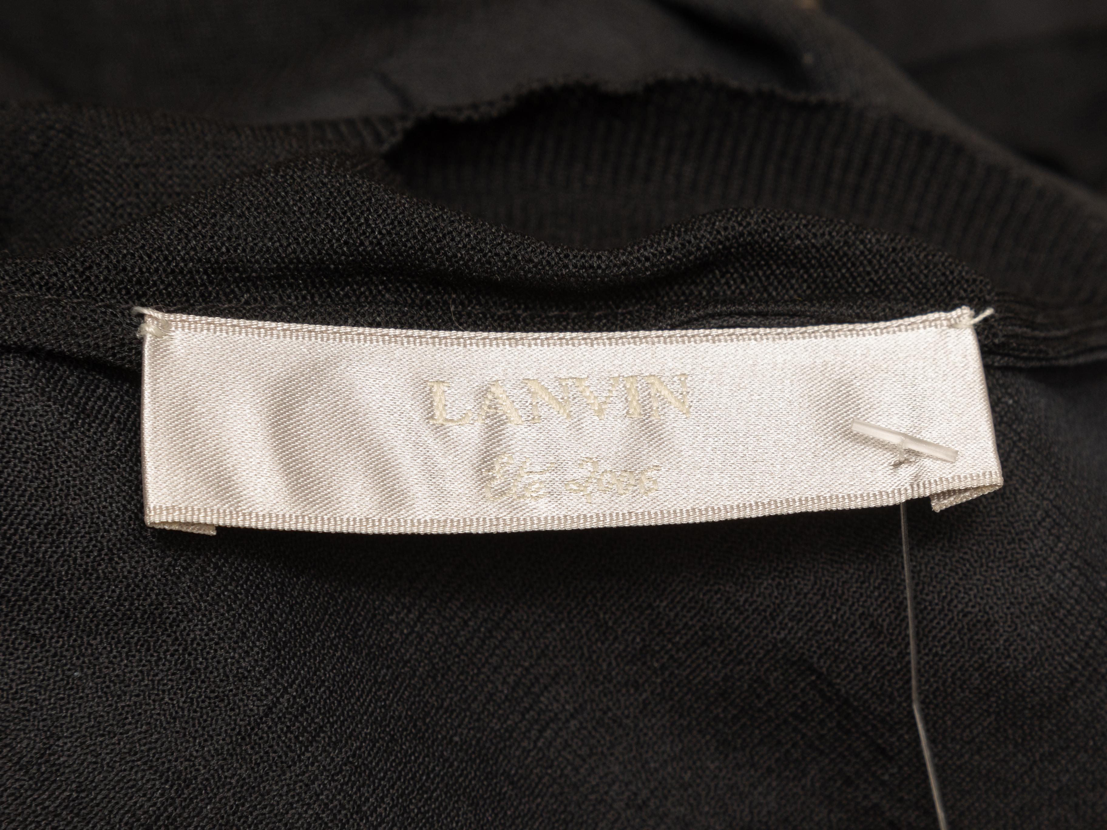 Black Lanvin Silk Short Sleeve Top For Sale 2
