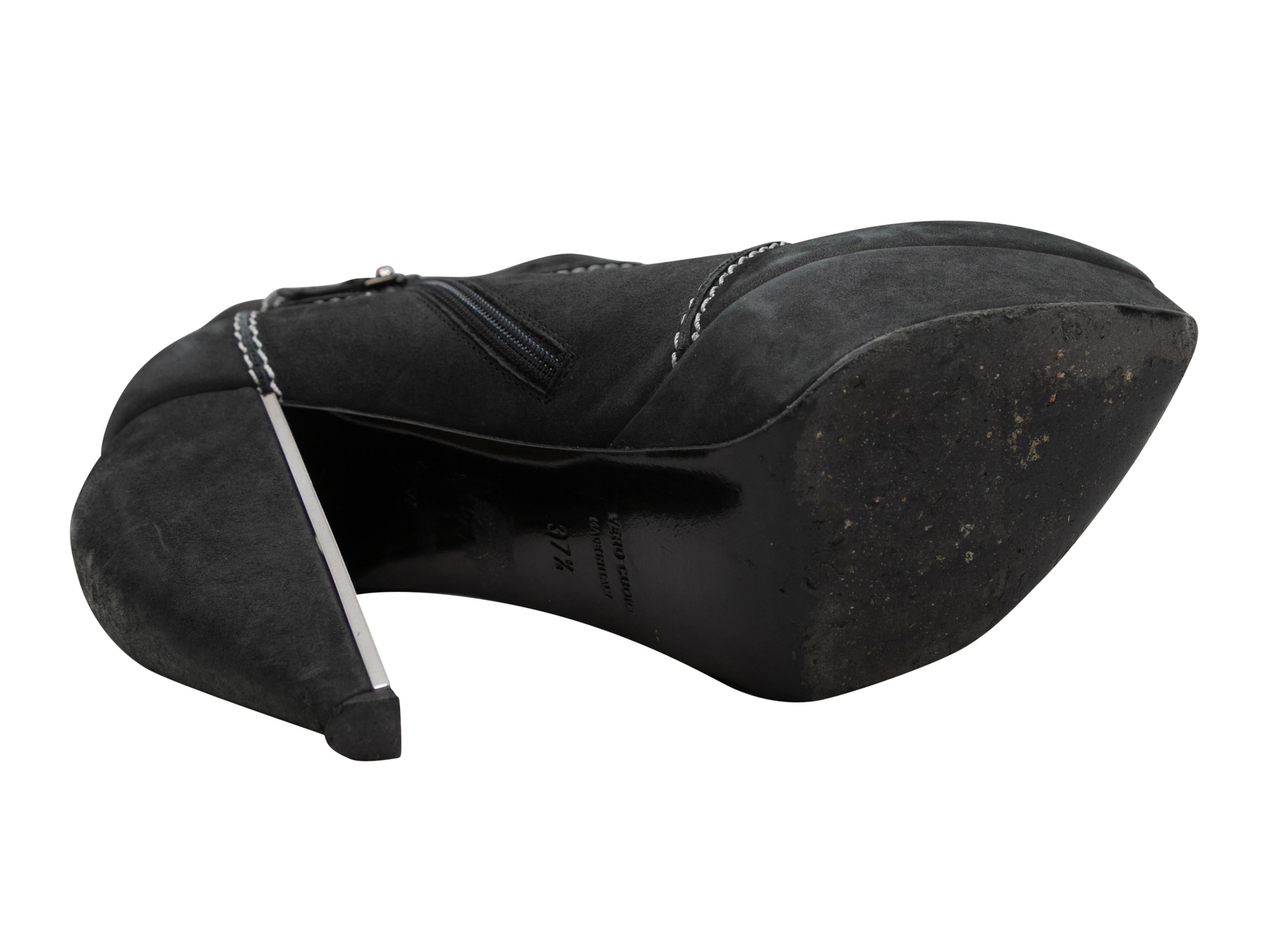Nero Lanvin Stivali con tacco in pelle scamosciata Taglia 37,5 1